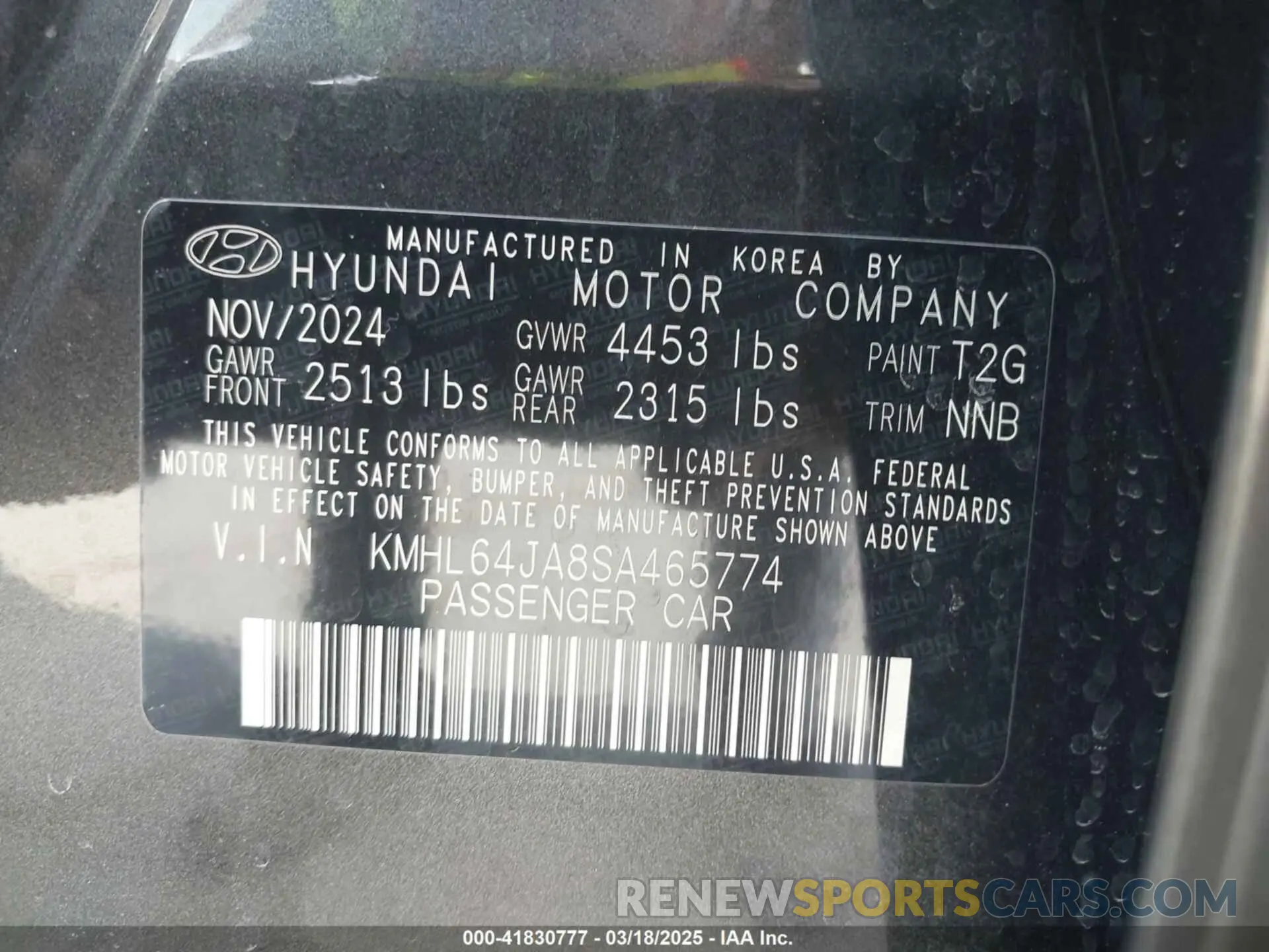 9 Photograph of a damaged car KMHL64JA8SA465774 HYUNDAI SONATA 2025