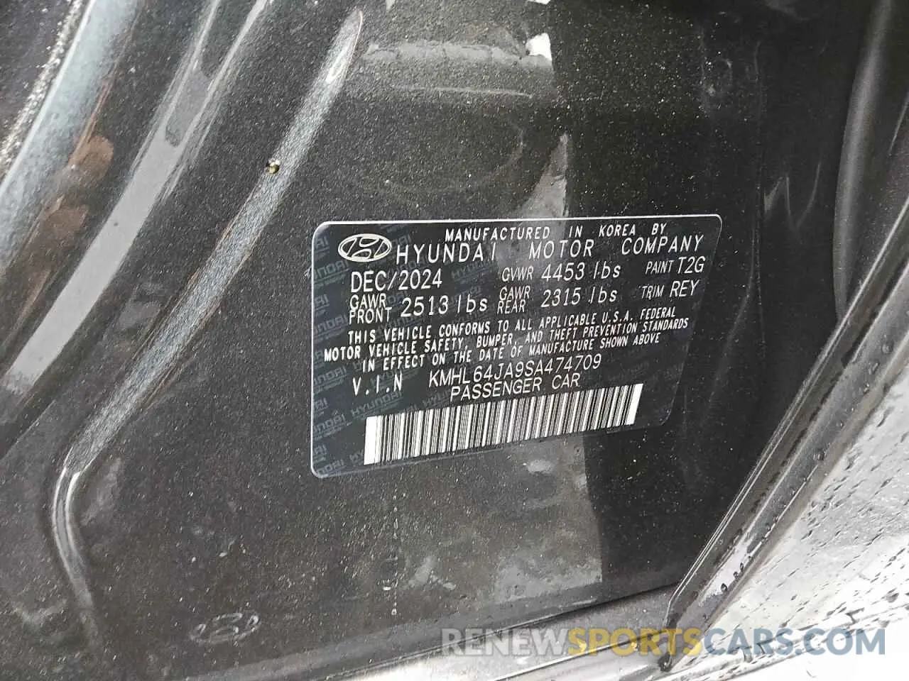 8 Photograph of a damaged car KMHL64JA9SA474709 HYUNDAI SONATA 2025