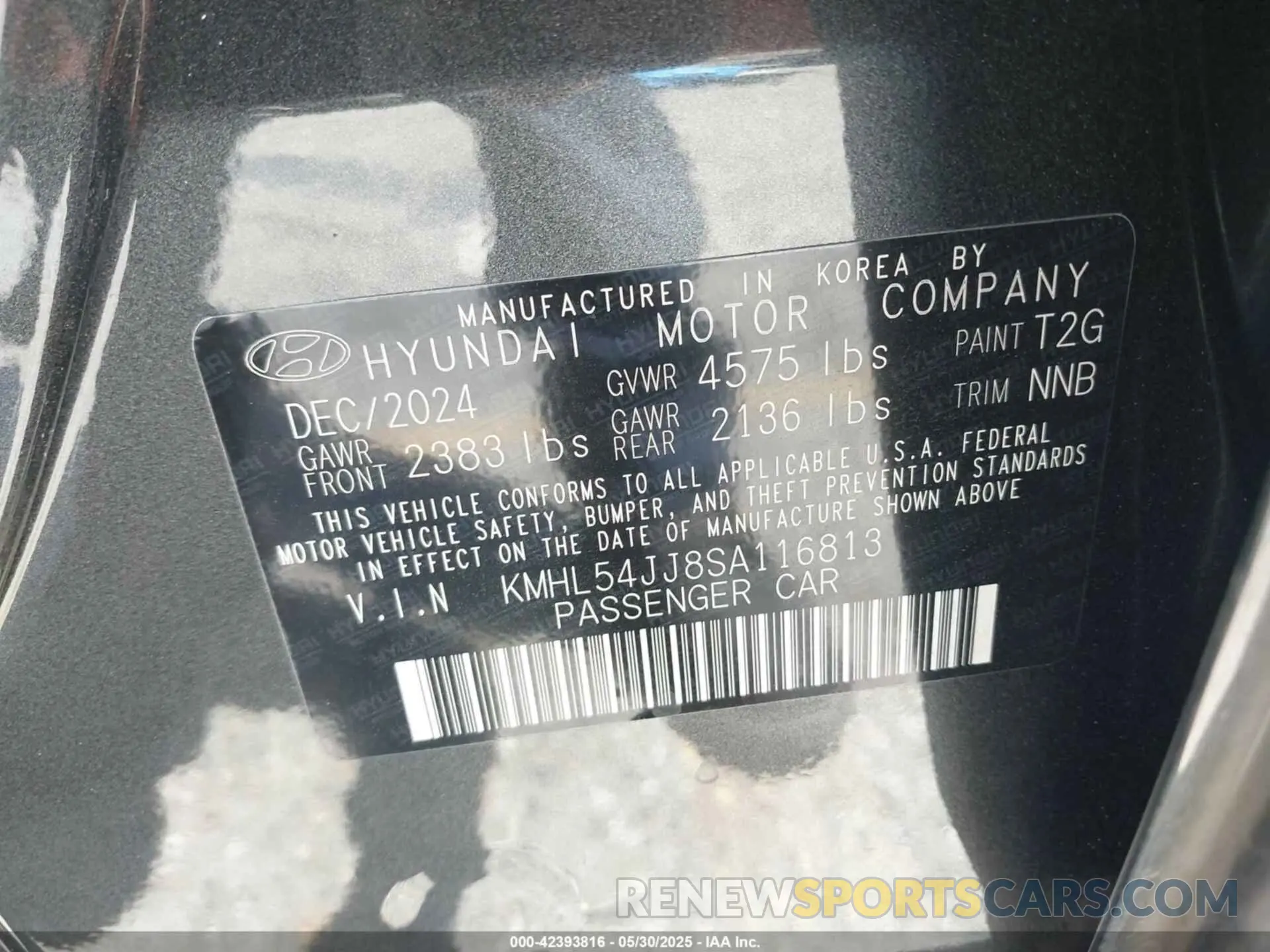 9 Photograph of a damaged car KMHL54JJ8SA116813 HYUNDAI SONATA HYBRID 2025