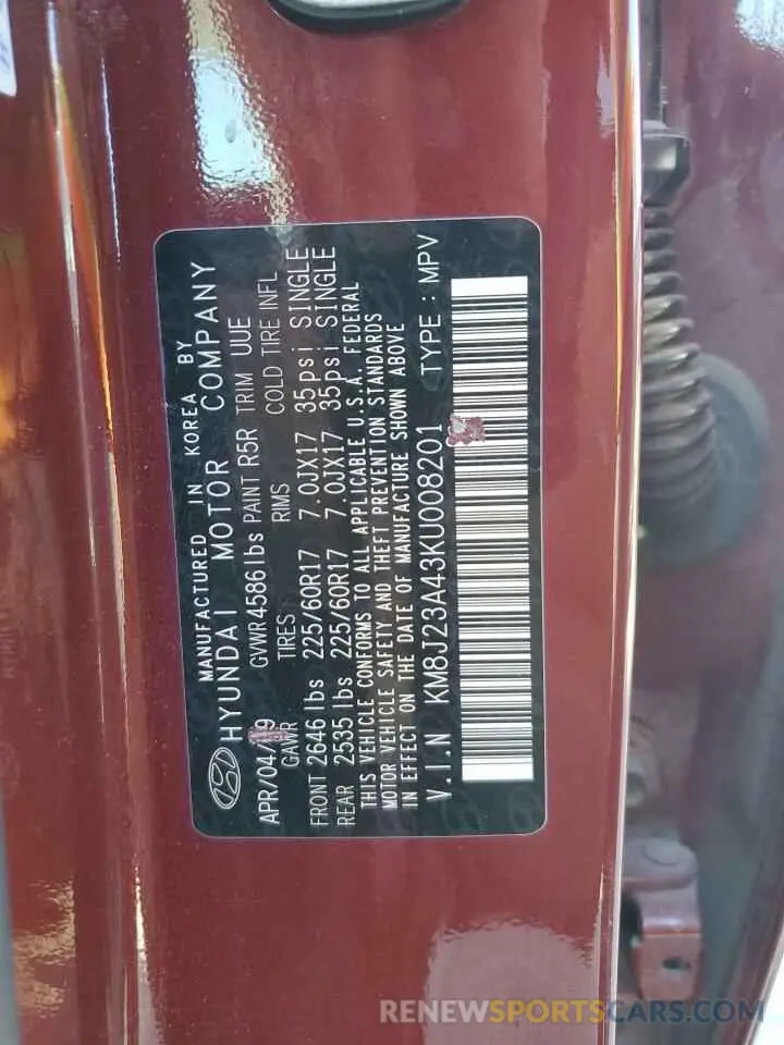 15 Photograph of a damaged car KM8J23A43KU008201 HYUNDAI TUCSON 2019