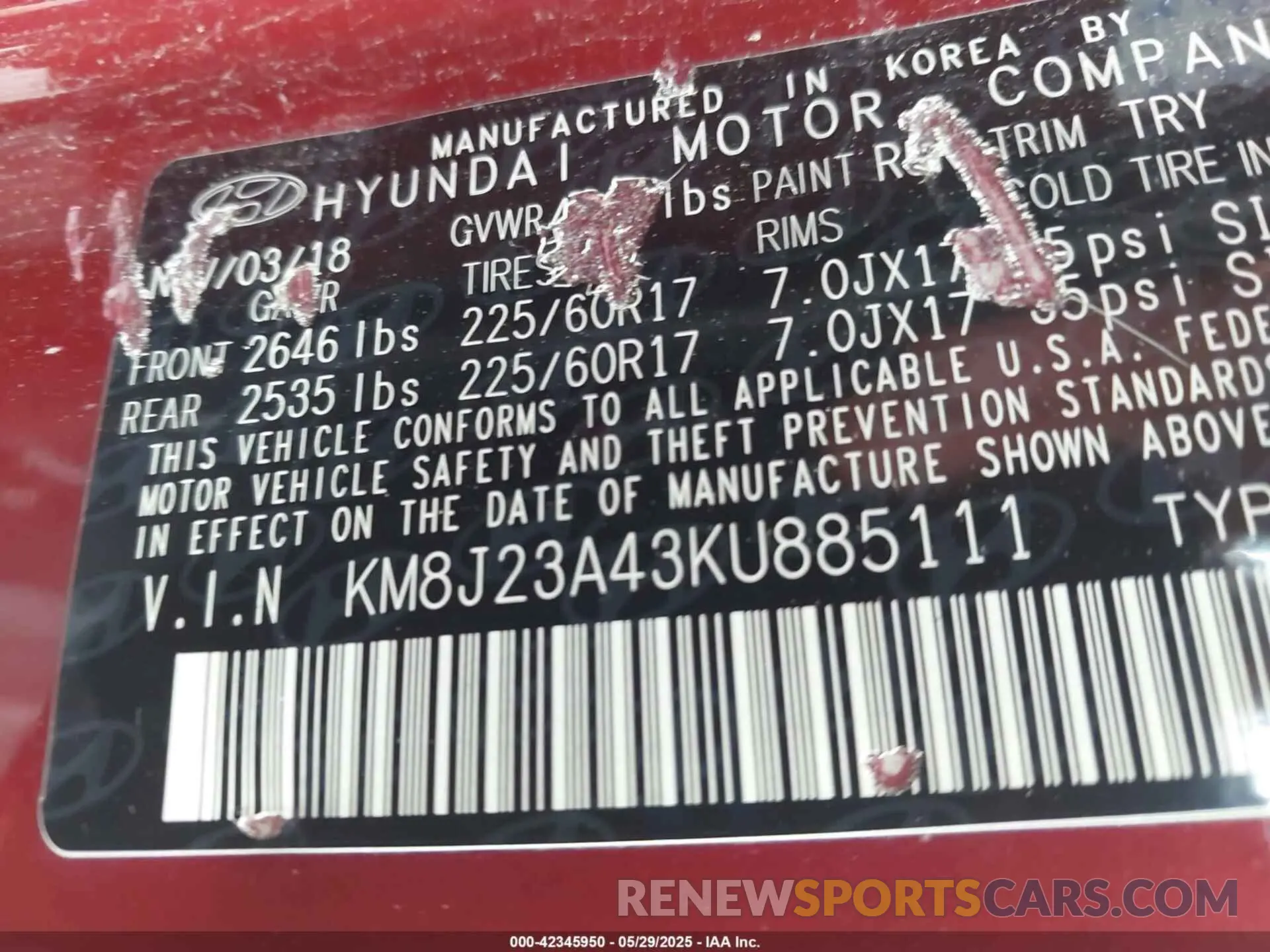 9 Photograph of a damaged car KM8J23A43KU885111 HYUNDAI TUCSON 2019