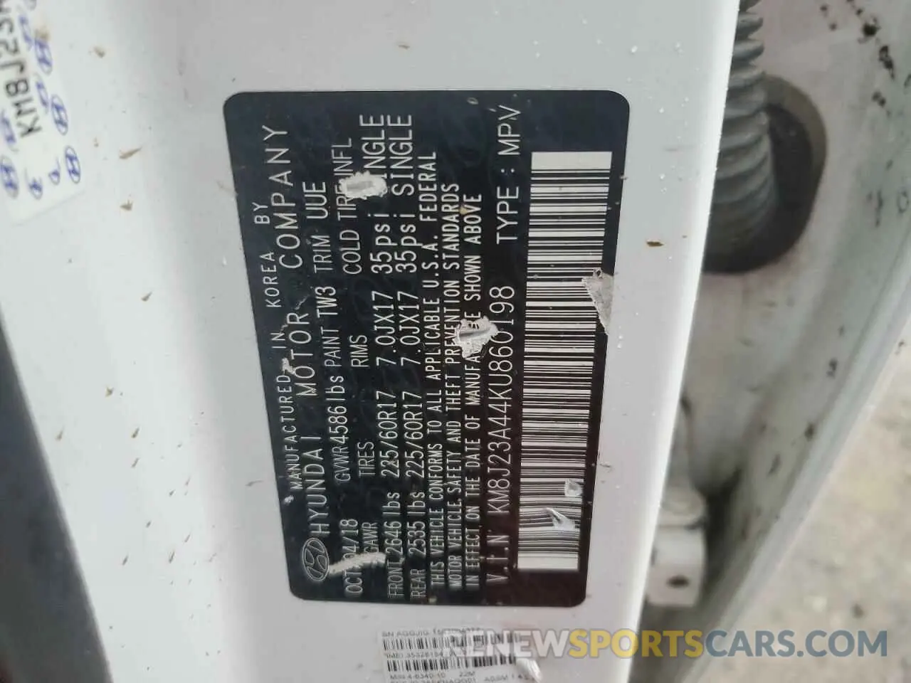 13 Photograph of a damaged car KM8J23A44KU860198 HYUNDAI TUCSON 2019