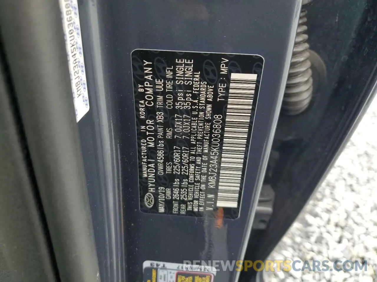 14 Photograph of a damaged car KM8J23A45KU036808 HYUNDAI TUCSON 2019