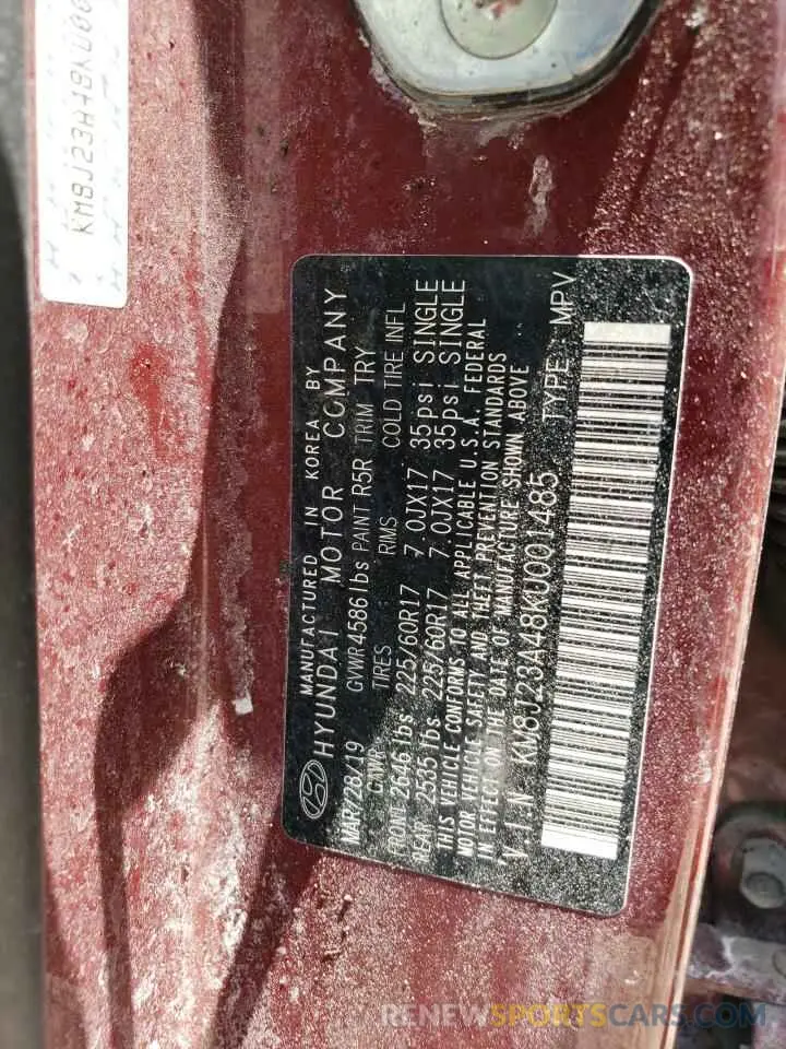 12 Photograph of a damaged car KM8J23A48KU001485 HYUNDAI TUCSON 2019