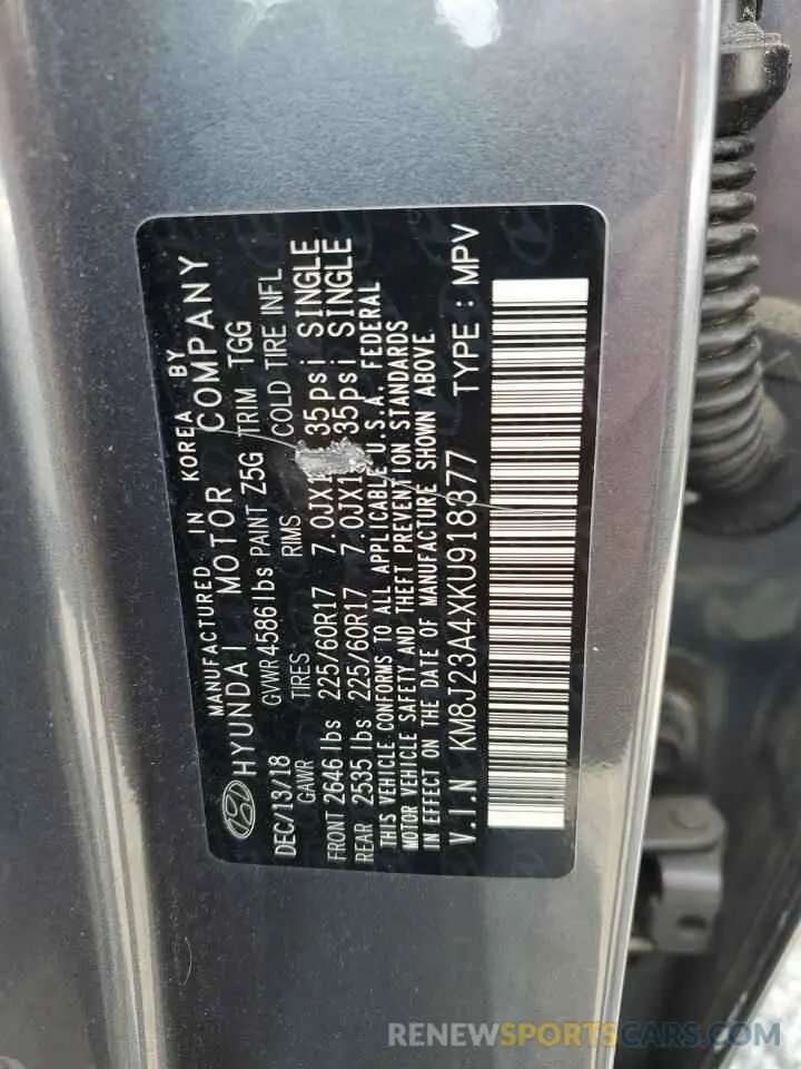 14 Photograph of a damaged car KM8J23A4XKU918377 HYUNDAI TUCSON 2019