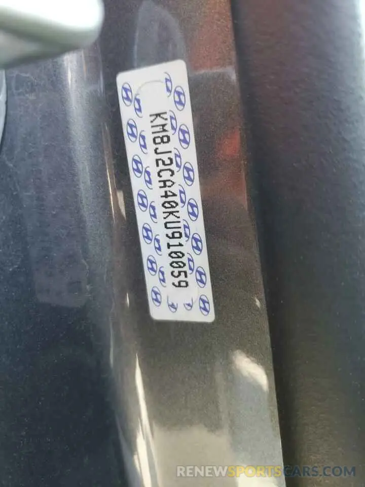 13 Photograph of a damaged car KM8J2CA40KU910059 HYUNDAI TUCSON 2019