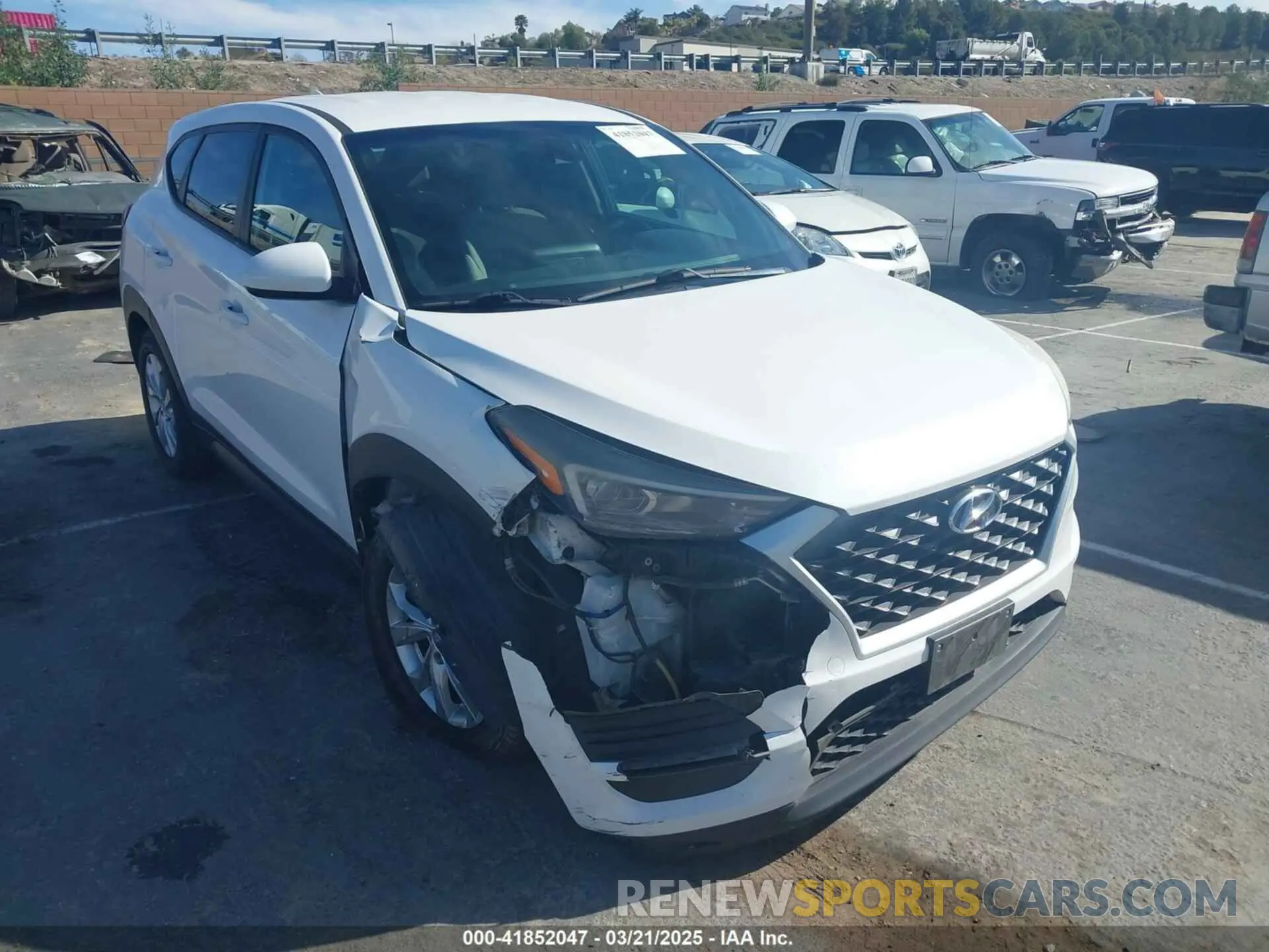 1 Photograph of a damaged car KM8J2CA45KU912115 HYUNDAI TUCSON 2019