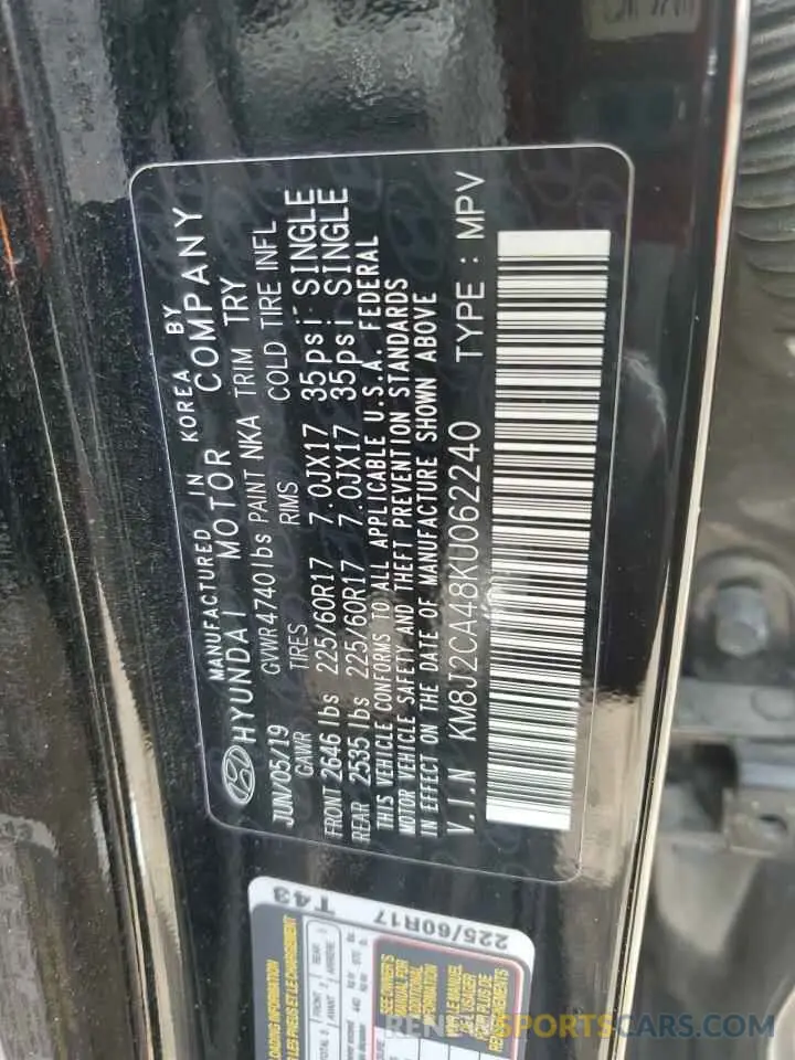 13 Photograph of a damaged car KM8J2CA48KU062240 HYUNDAI TUCSON 2019