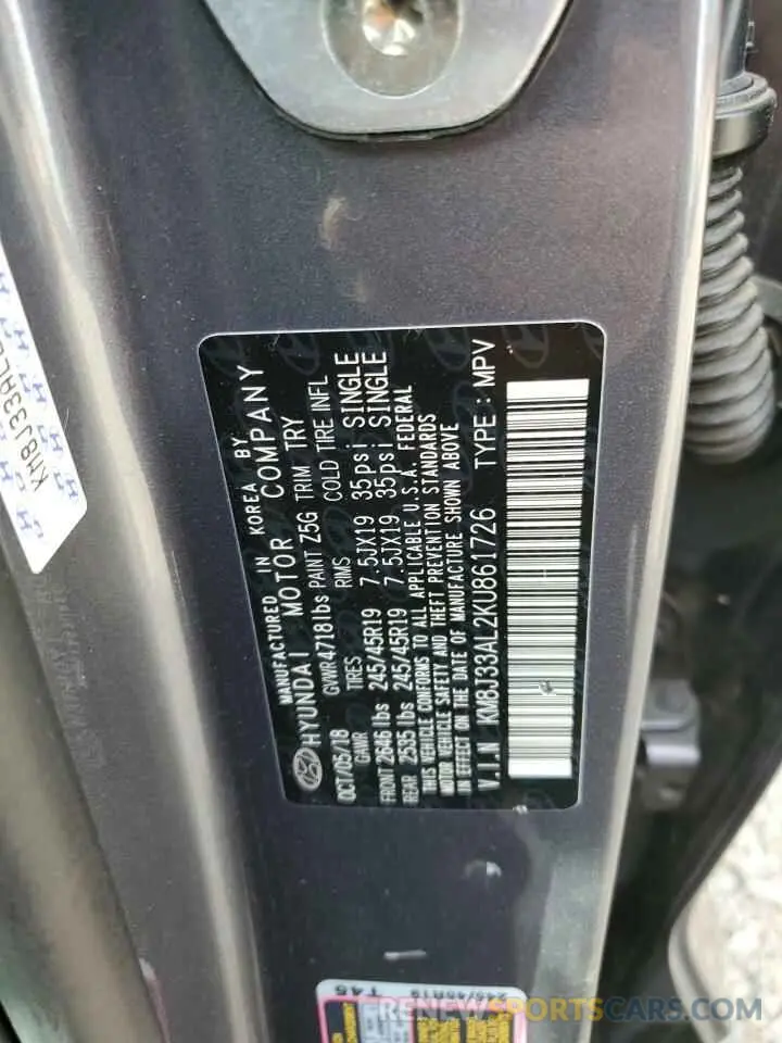 16 Photograph of a damaged car KM8J33AL2KU861726 HYUNDAI TUCSON 2019