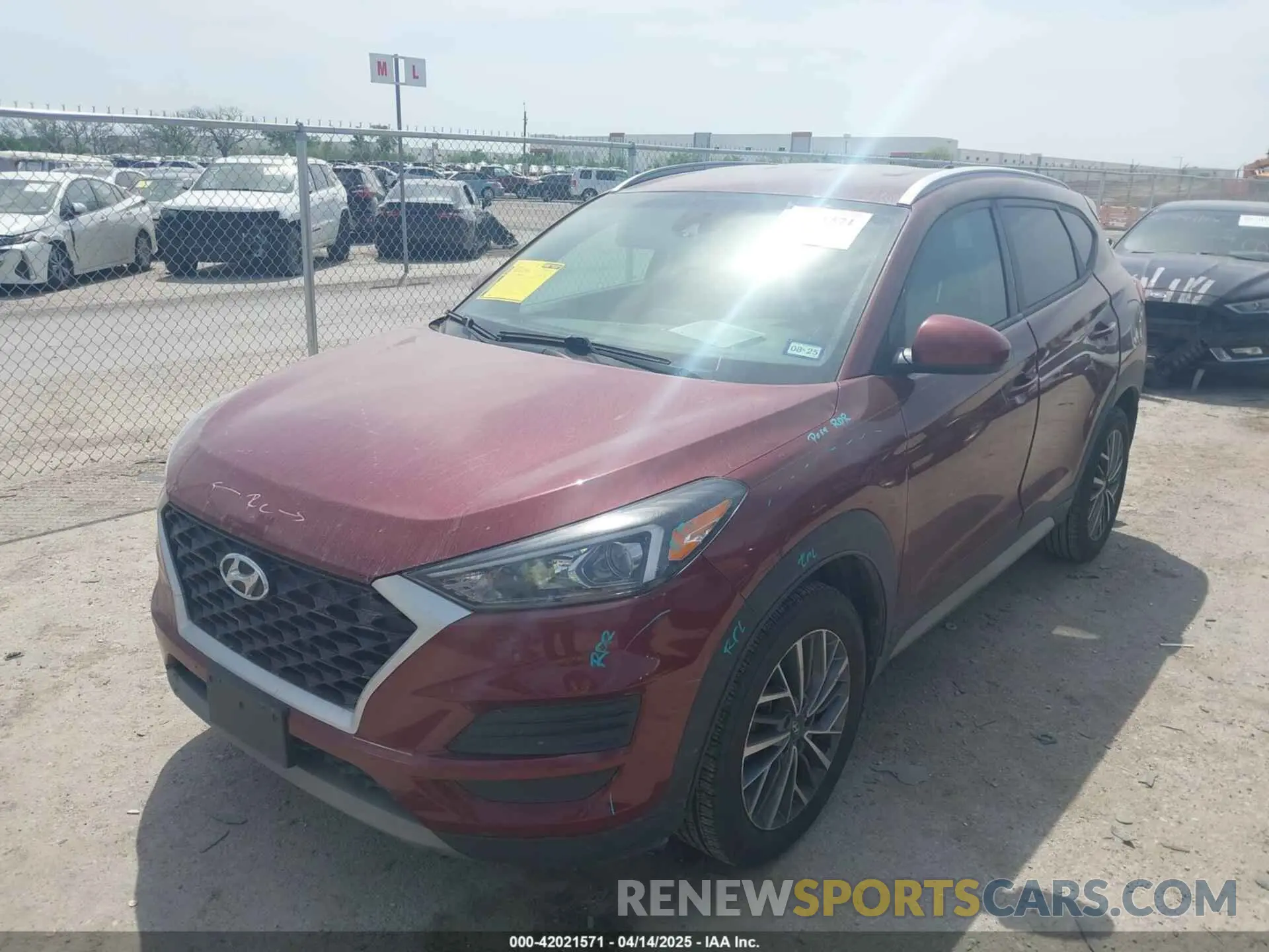 2 Photograph of a damaged car KM8J33AL3KU039436 HYUNDAI TUCSON 2019