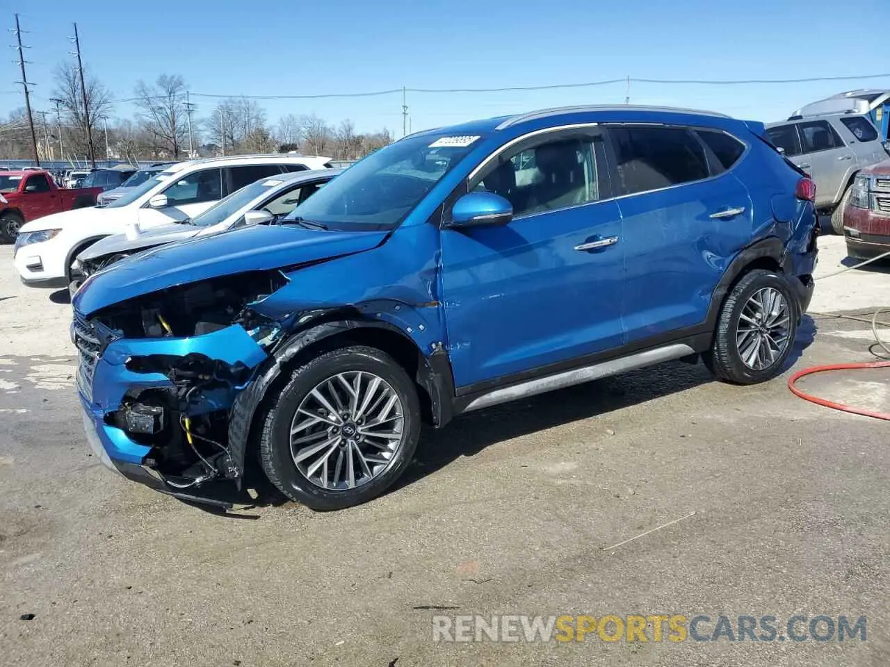 1 Photograph of a damaged car KM8J33AL8KU984978 HYUNDAI TUCSON 2019
