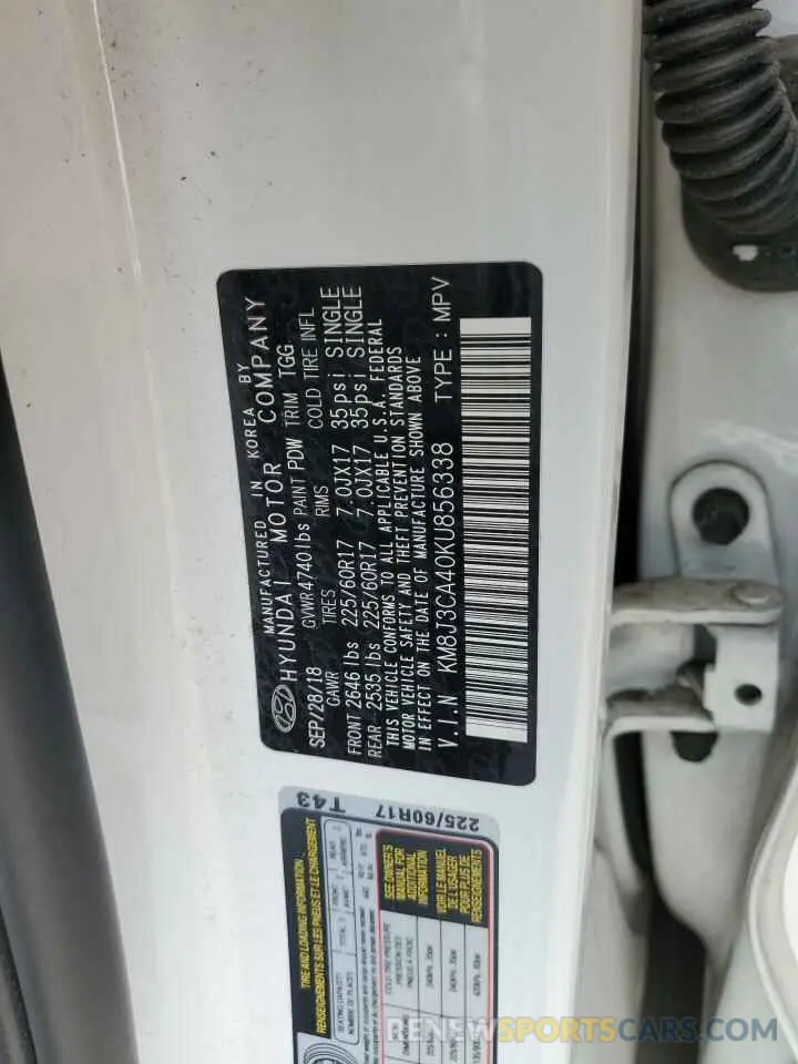 13 Photograph of a damaged car KM8J3CA40KU856338 HYUNDAI TUCSON 2019