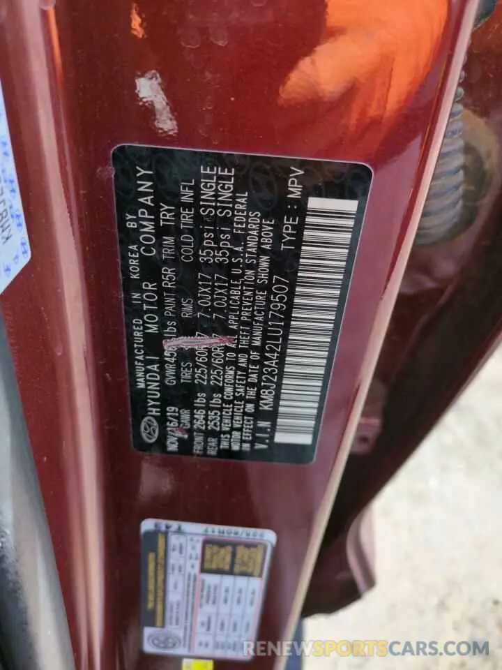 12 Photograph of a damaged car KM8J23A42LU179507 HYUNDAI TUCSON 2020
