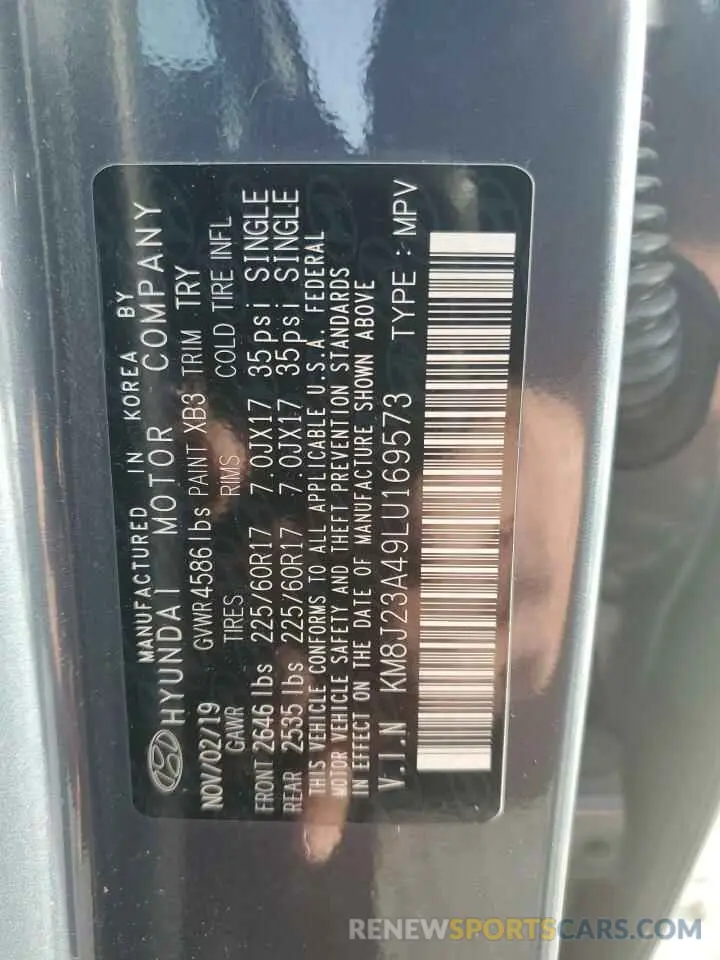 13 Photograph of a damaged car KM8J23A49LU169573 HYUNDAI TUCSON 2020