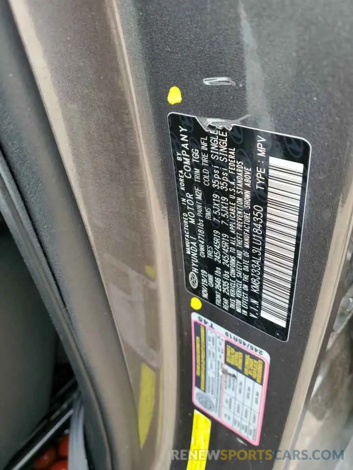13 Photograph of a damaged car KM8J33AL3LU184350 HYUNDAI TUCSON 2020