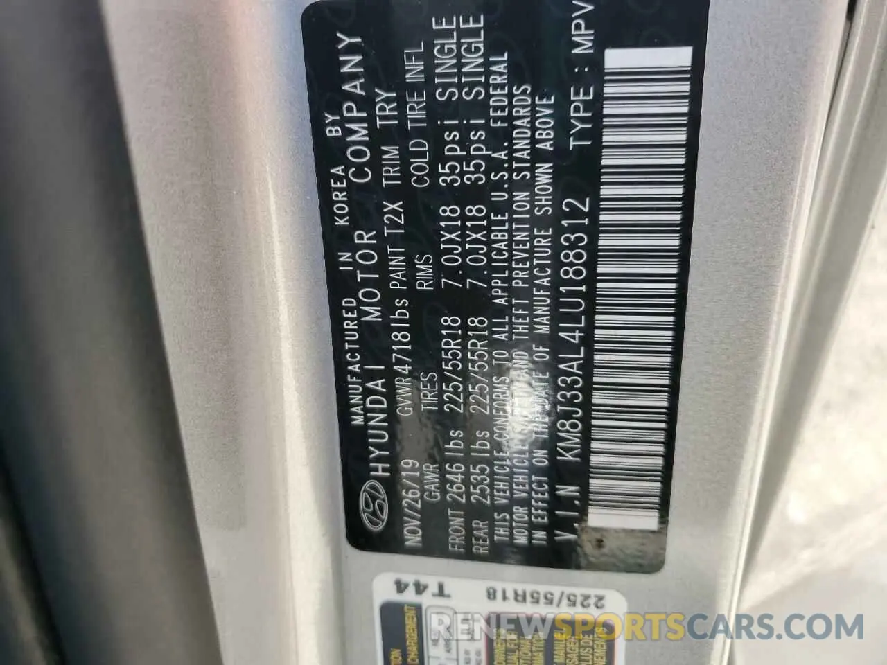 15 Photograph of a damaged car KM8J33AL4LU188312 HYUNDAI TUCSON 2020