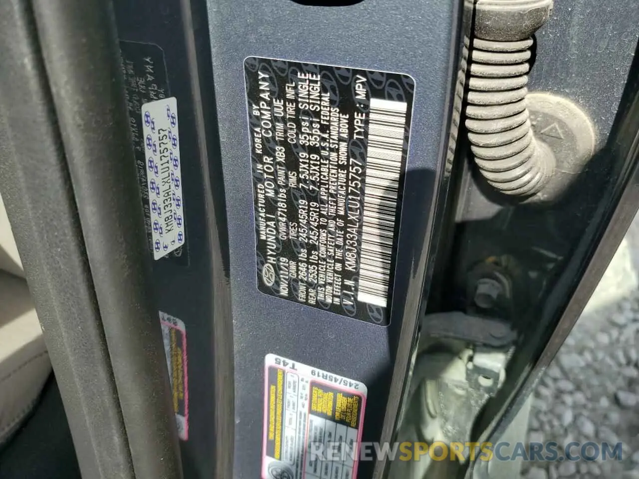 13 Photograph of a damaged car KM8J33ALXLU175757 HYUNDAI TUCSON 2020