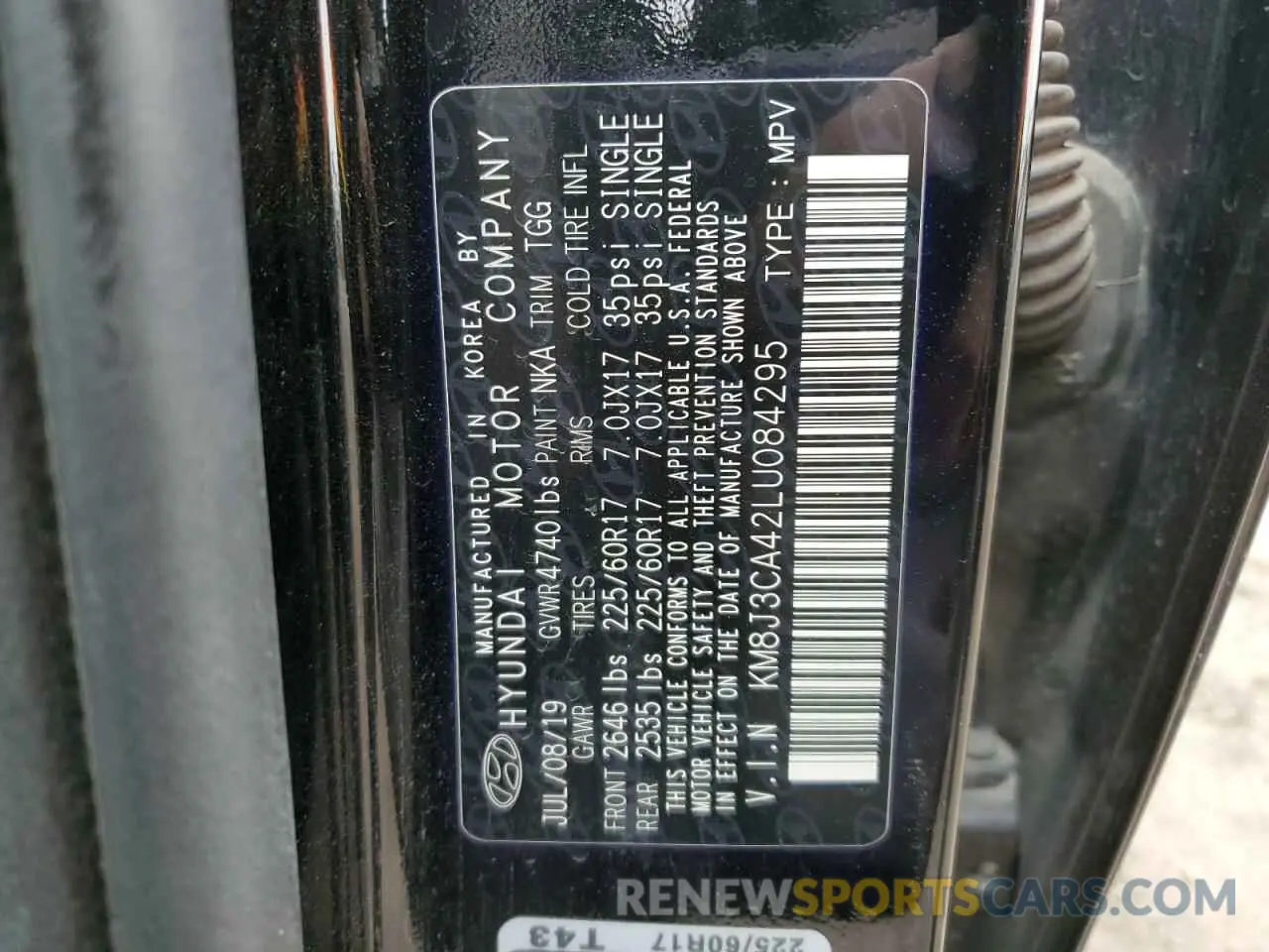 13 Photograph of a damaged car KM8J3CA42LU084295 HYUNDAI TUCSON 2020