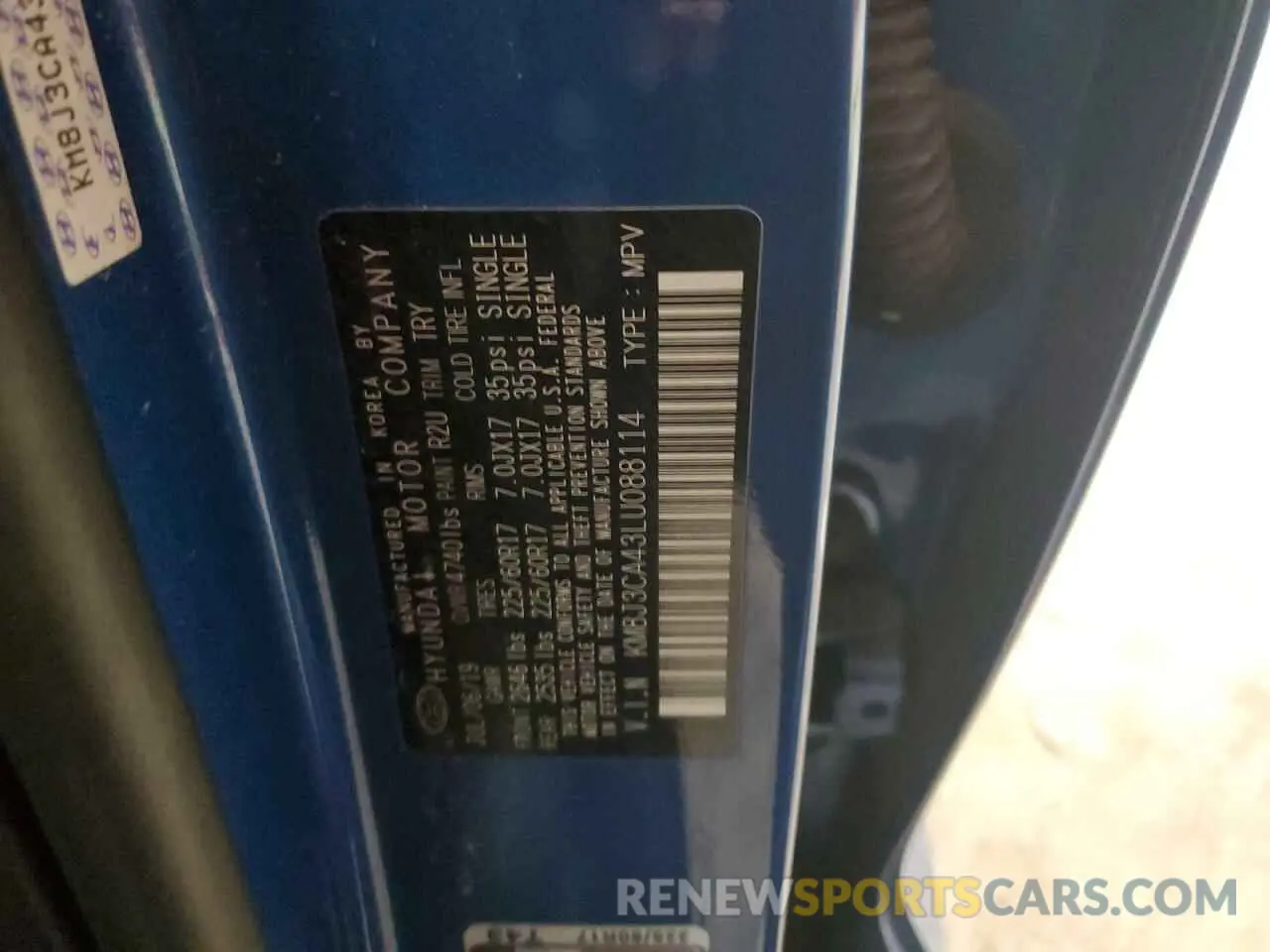 13 Photograph of a damaged car KM8J3CA43LU088114 HYUNDAI TUCSON 2020
