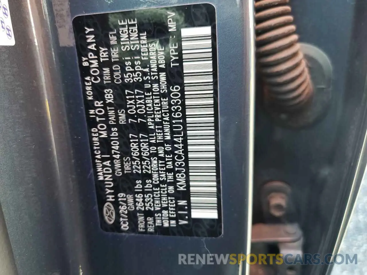13 Photograph of a damaged car KM8J3CA44LU163306 HYUNDAI TUCSON 2020