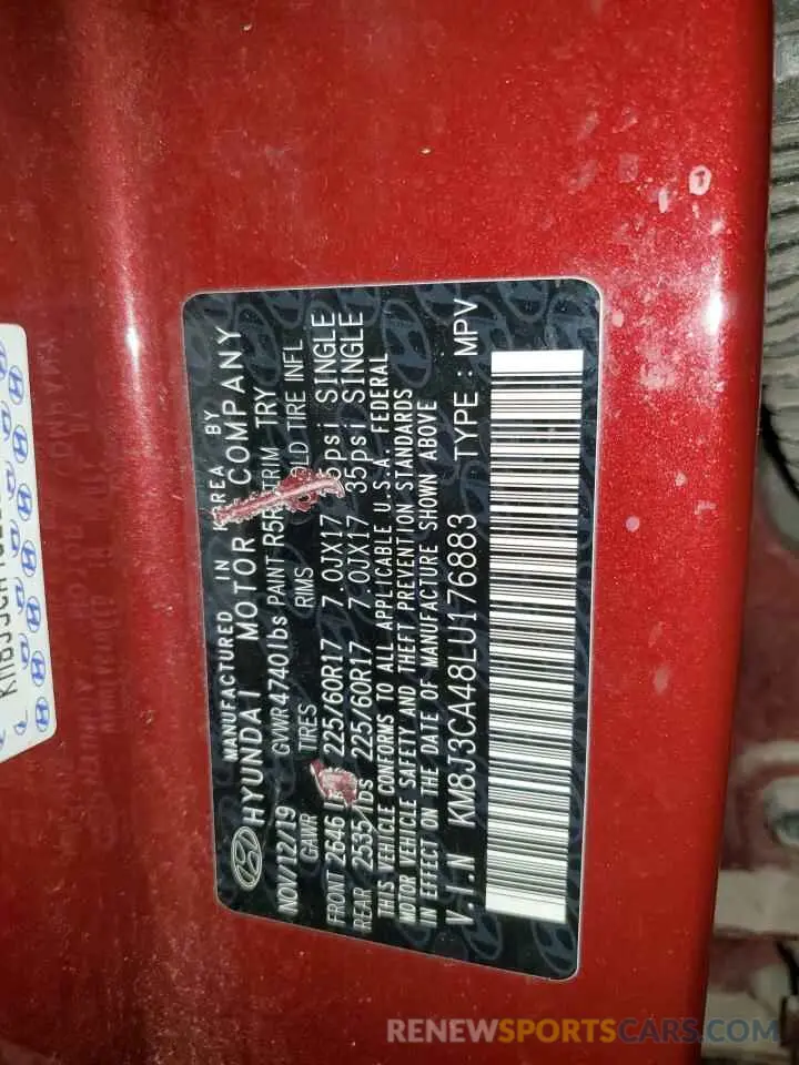 13 Photograph of a damaged car KM8J3CA48LU176883 HYUNDAI TUCSON 2020
