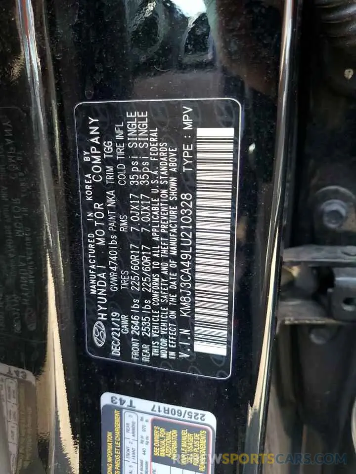 14 Photograph of a damaged car KM8J3CA49LU210328 HYUNDAI TUCSON 2020