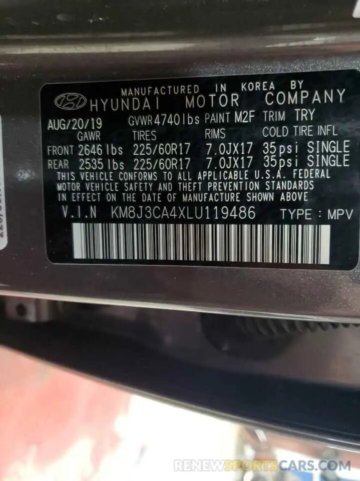 14 Photograph of a damaged car KM8J3CA4XLU119486 HYUNDAI TUCSON 2020