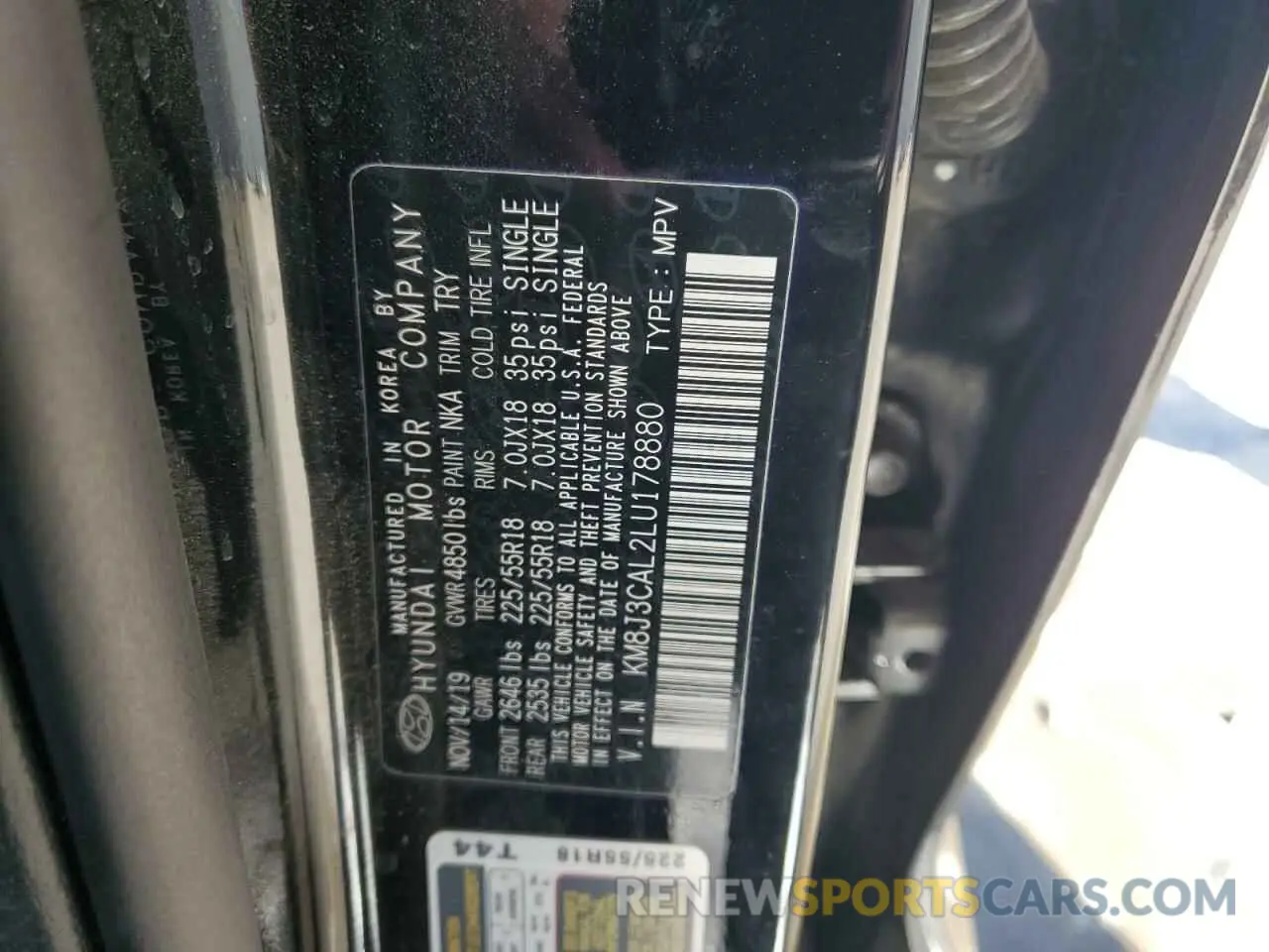 14 Photograph of a damaged car KM8J3CAL2LU178880 HYUNDAI TUCSON 2020
