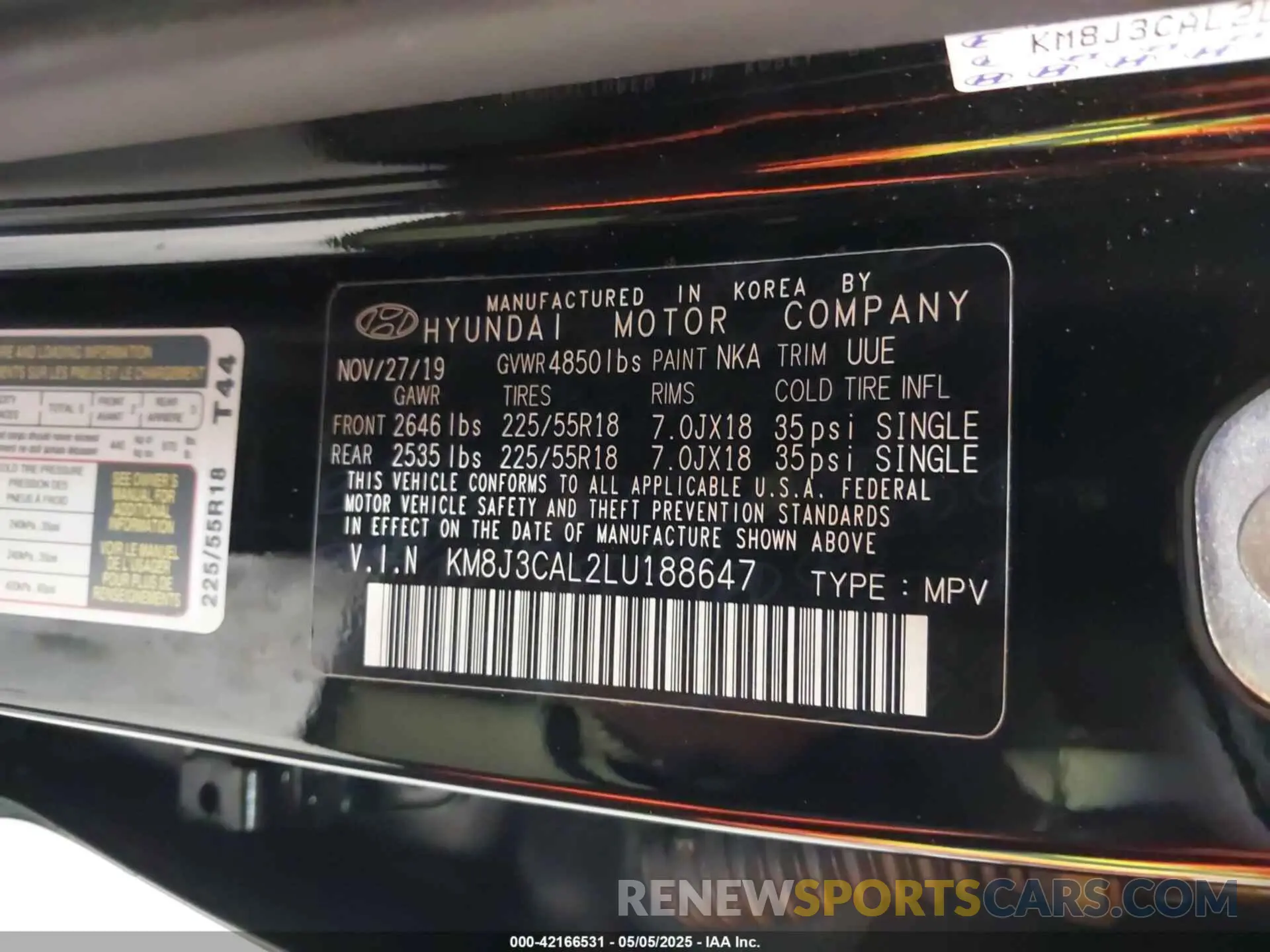 9 Photograph of a damaged car KM8J3CAL2LU188647 HYUNDAI TUCSON 2020