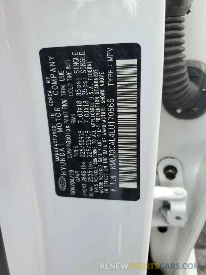 12 Photograph of a damaged car KM8J3CAL4LU170666 HYUNDAI TUCSON 2020