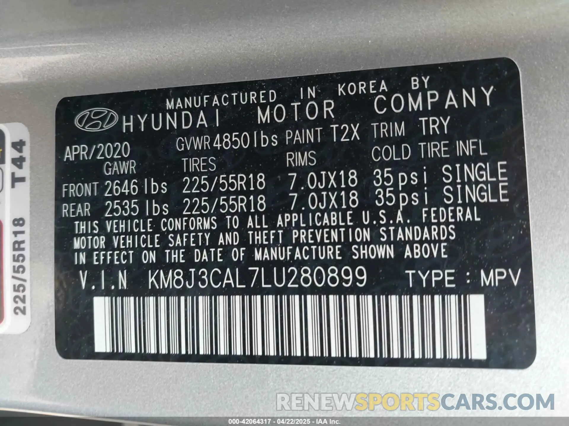 9 Photograph of a damaged car KM8J3CAL7LU280899 HYUNDAI TUCSON 2020