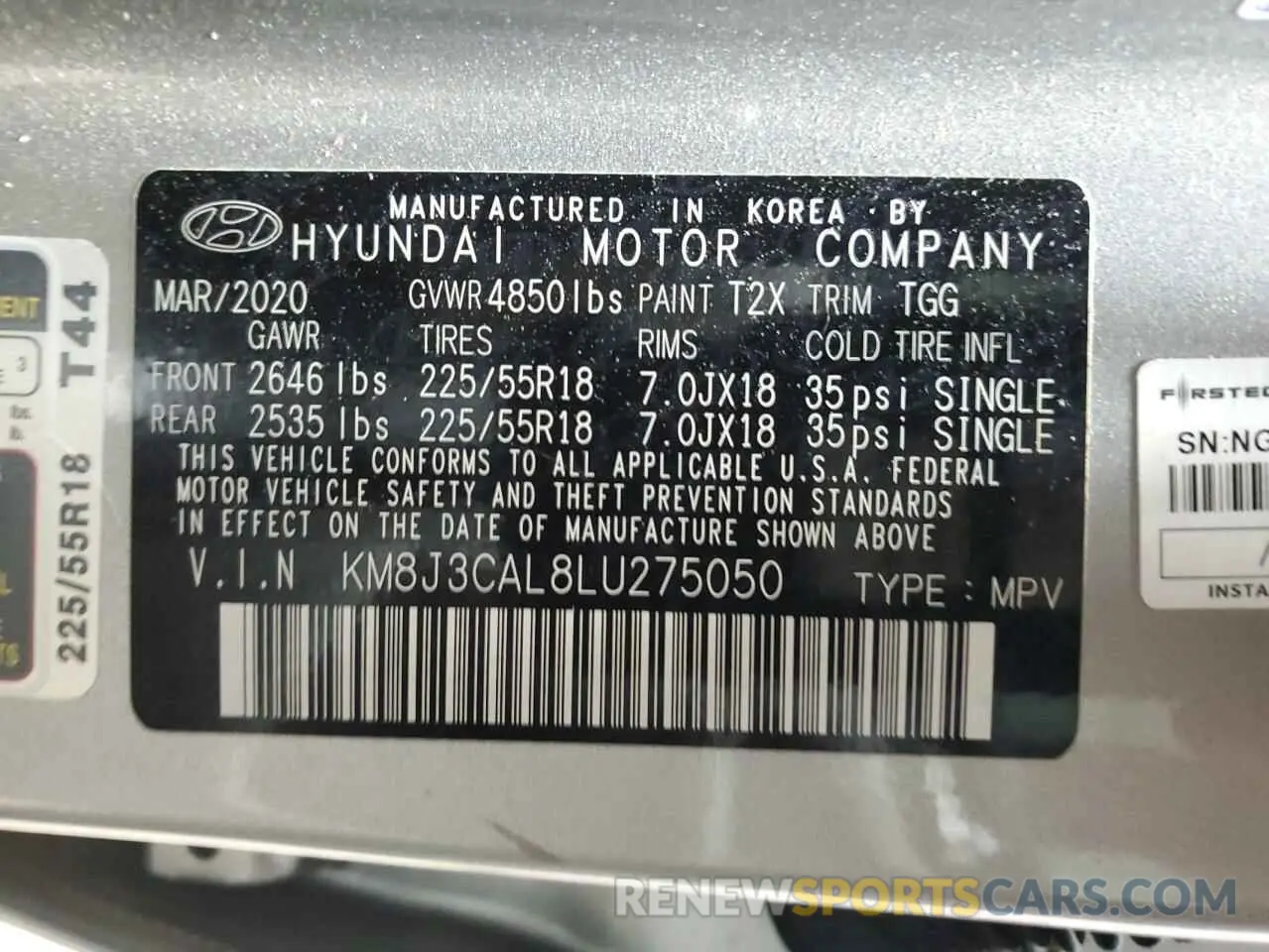 13 Photograph of a damaged car KM8J3CAL8LU275050 HYUNDAI TUCSON 2020