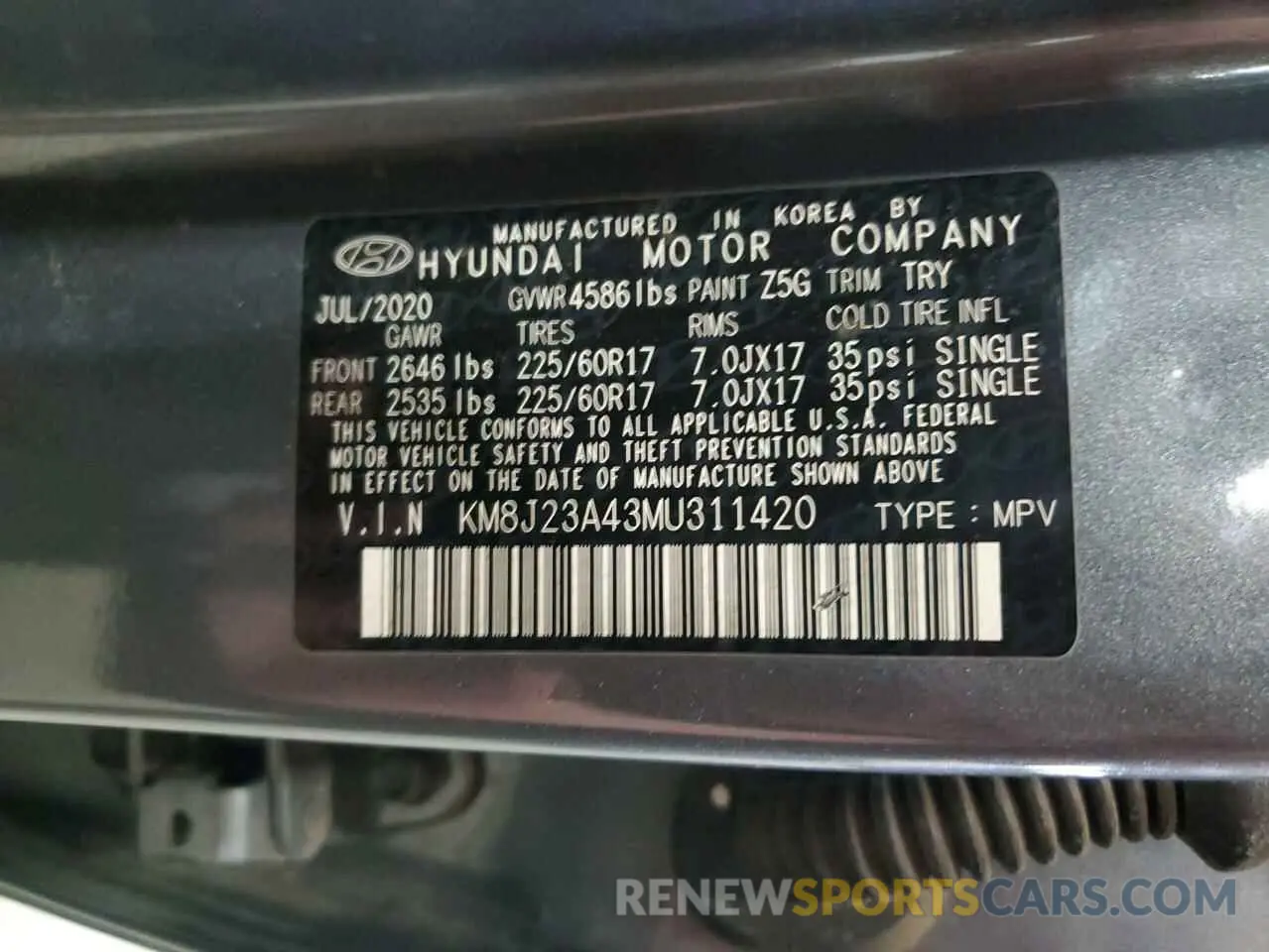 13 Photograph of a damaged car KM8J23A43MU311420 HYUNDAI TUCSON 2021