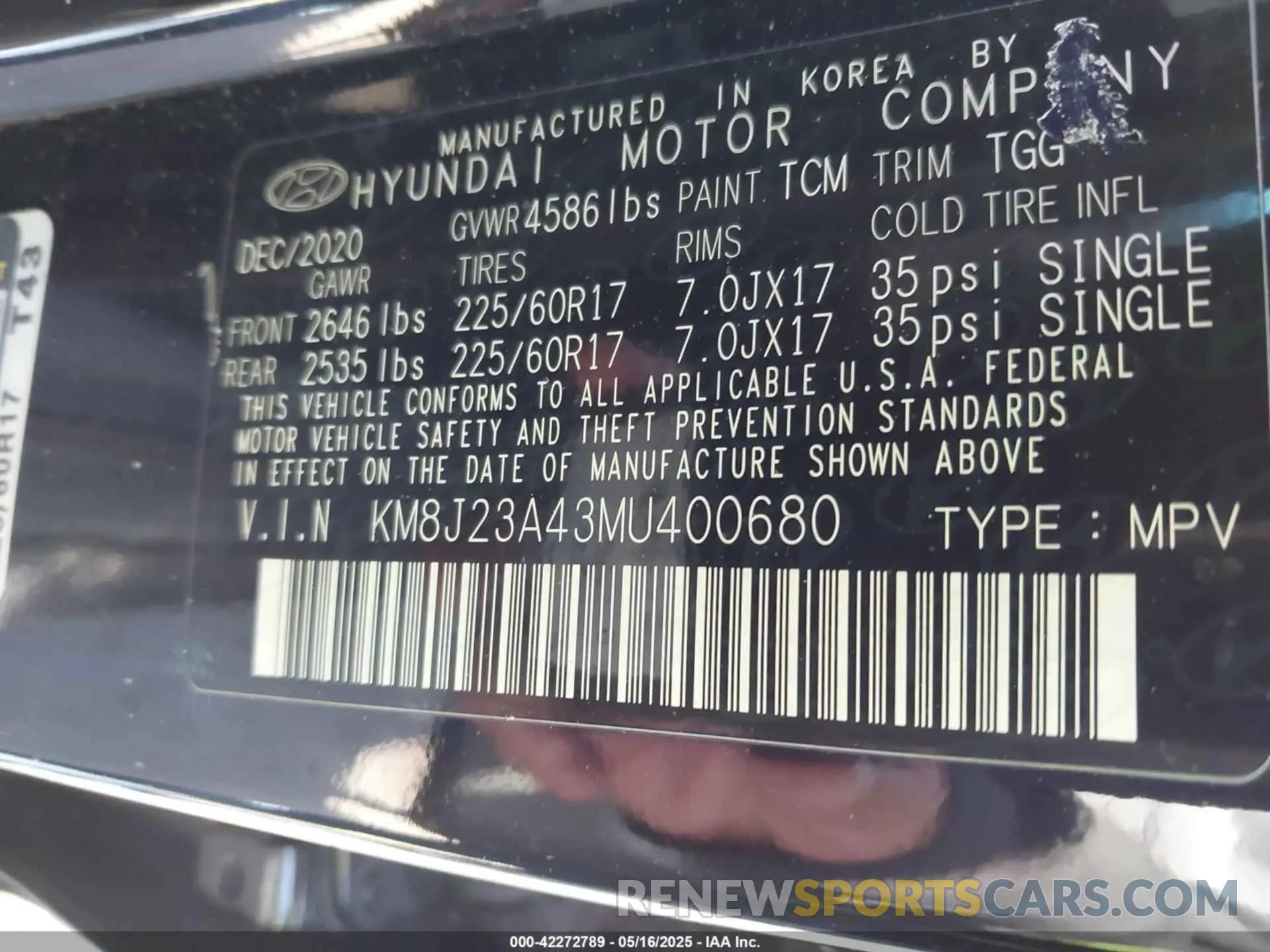 9 Photograph of a damaged car KM8J23A43MU400680 HYUNDAI TUCSON 2021