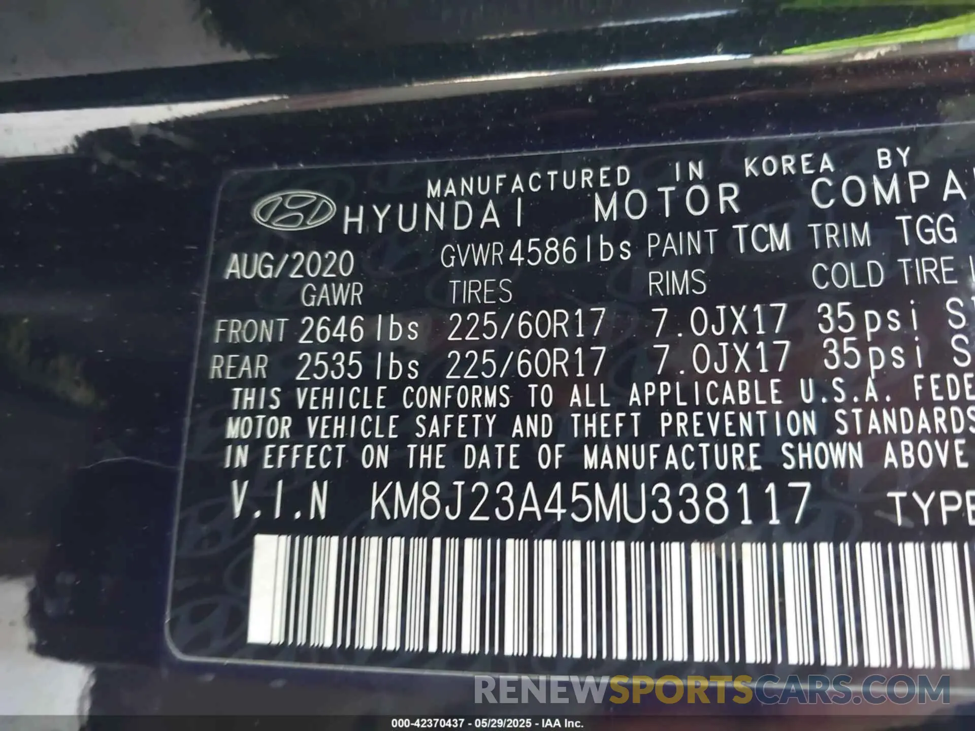 9 Photograph of a damaged car KM8J23A45MU338117 HYUNDAI TUCSON 2021