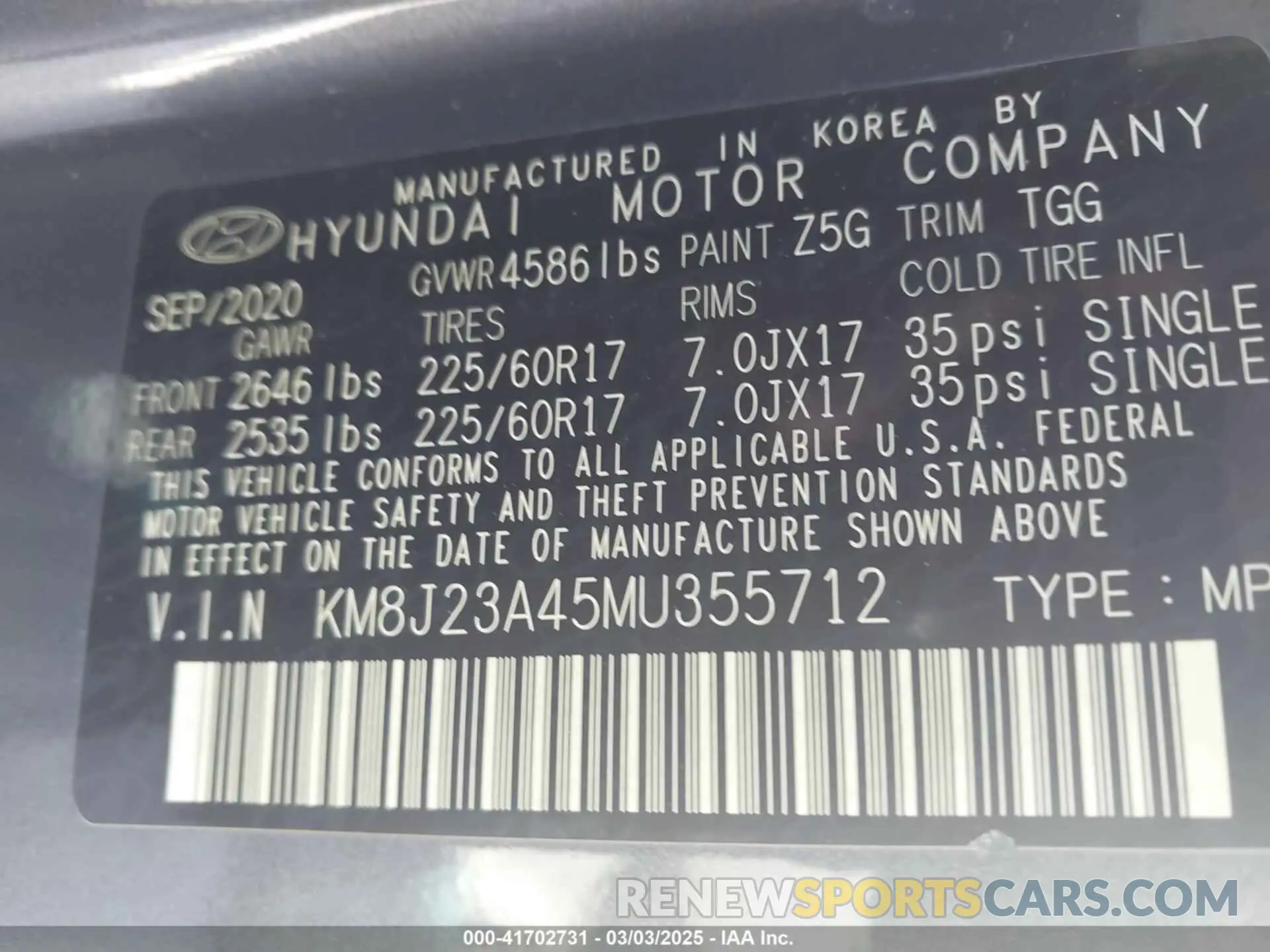 9 Photograph of a damaged car KM8J23A45MU355712 HYUNDAI TUCSON 2021