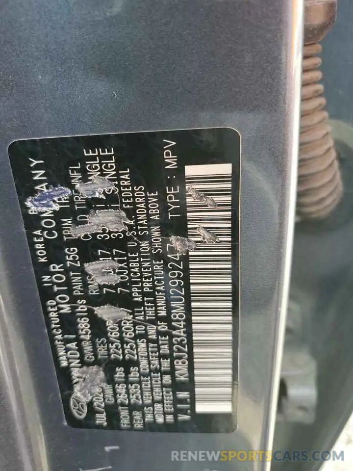 13 Photograph of a damaged car KM8J23A48MU299247 HYUNDAI TUCSON 2021