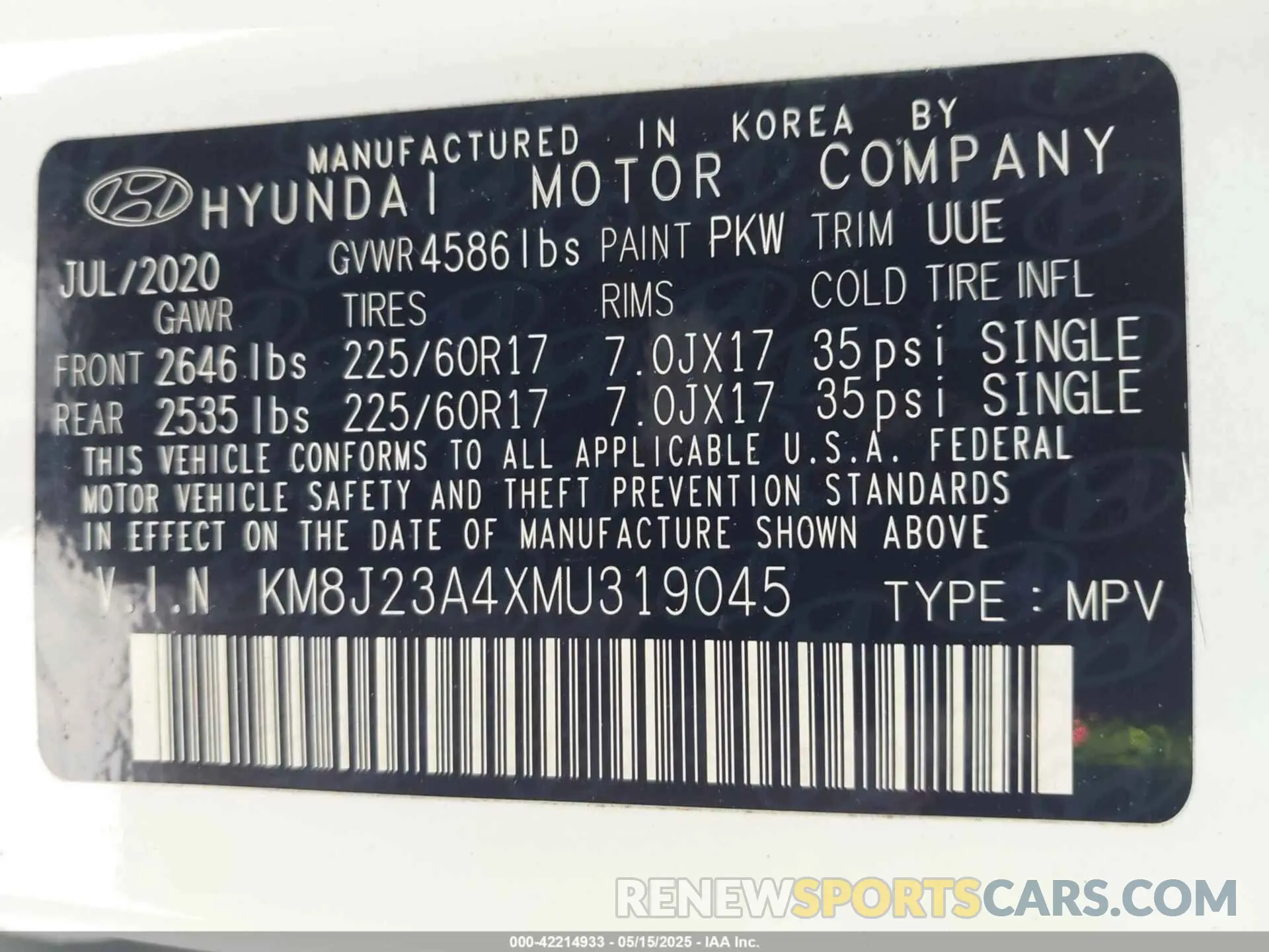 9 Photograph of a damaged car KM8J23A4XMU319045 HYUNDAI TUCSON 2021