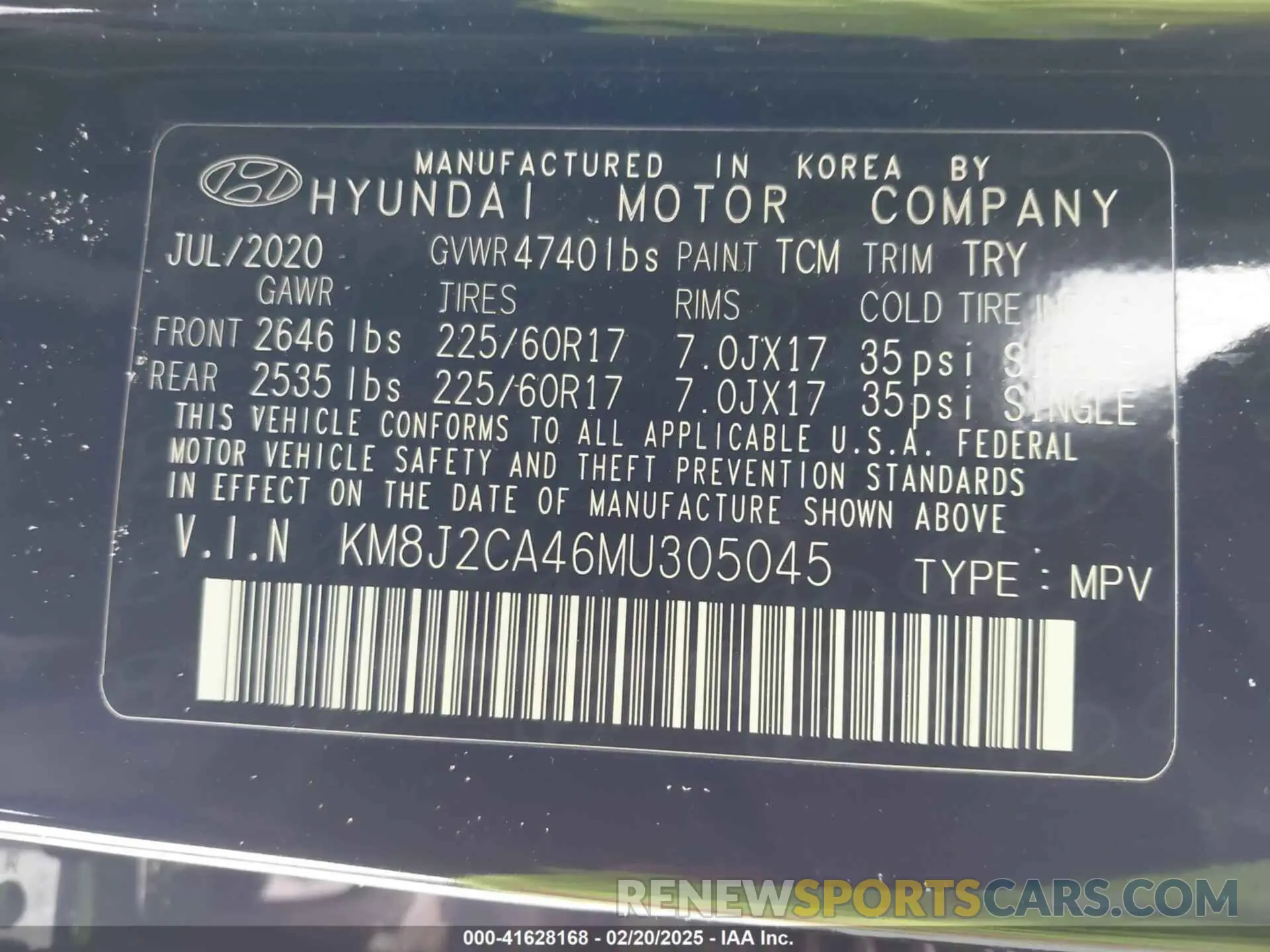 9 Photograph of a damaged car KM8J2CA46MU305045 HYUNDAI TUCSON 2021