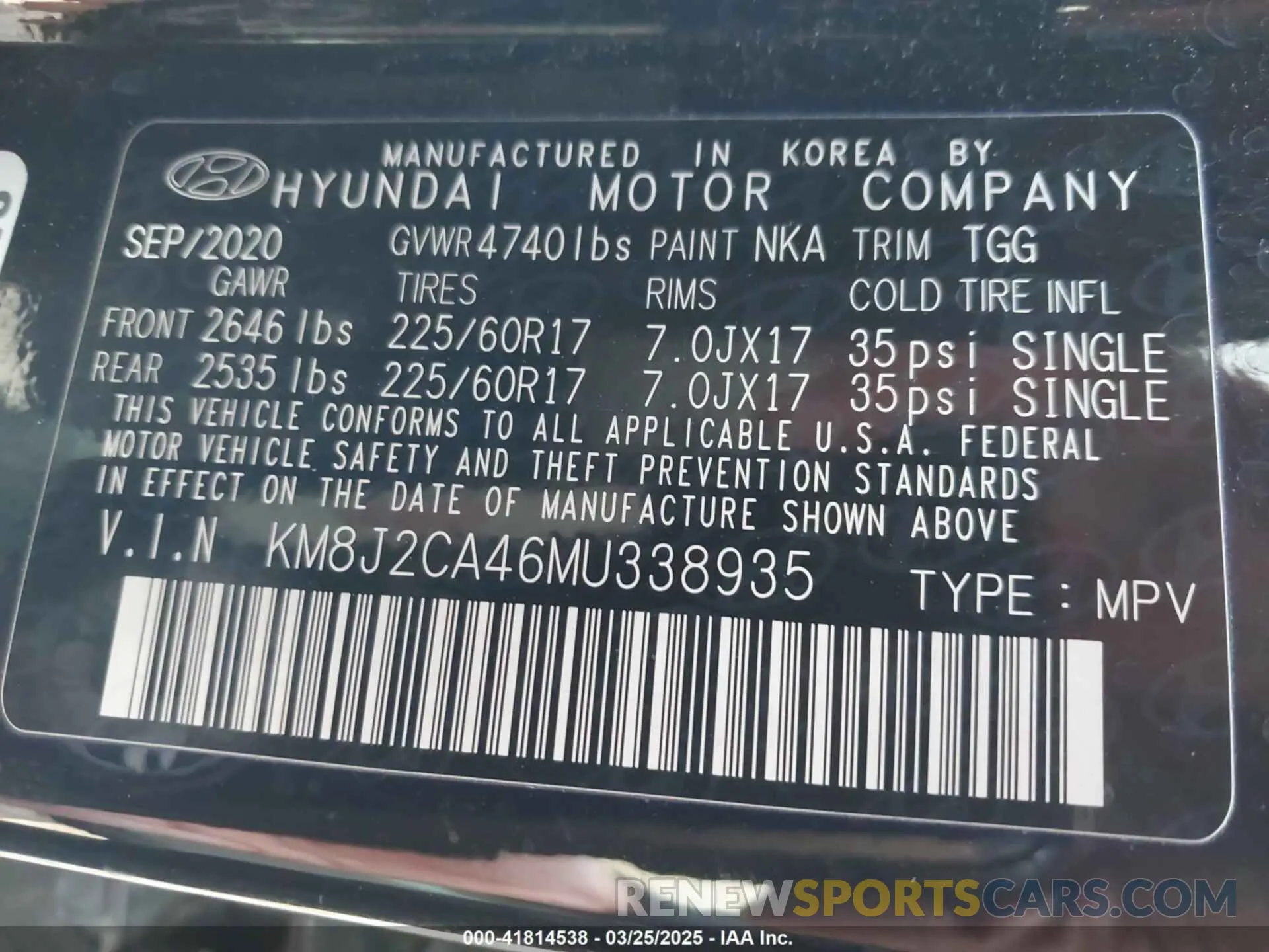 9 Photograph of a damaged car KM8J2CA46MU338935 HYUNDAI TUCSON 2021