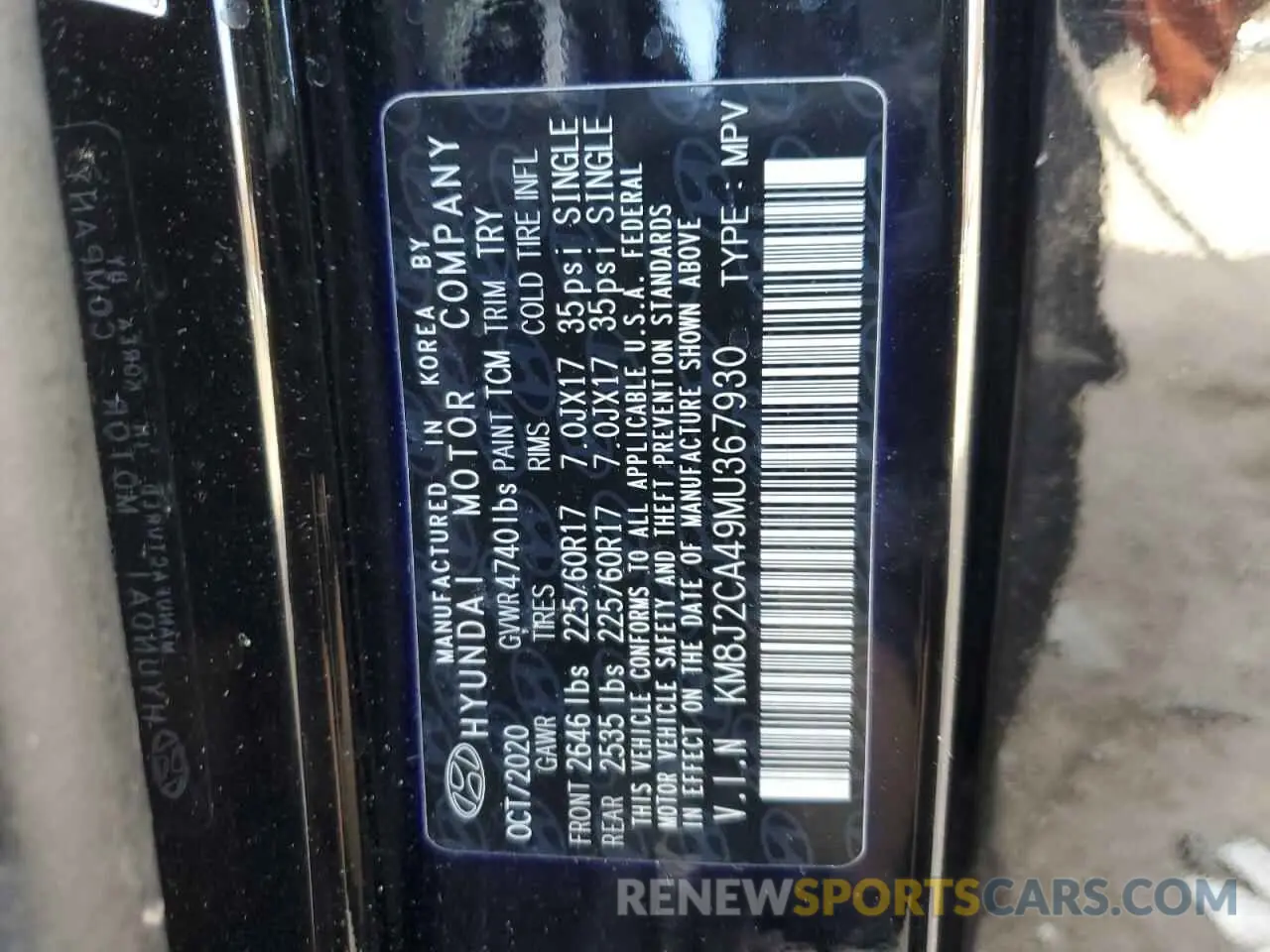16 Photograph of a damaged car KM8J2CA49MU367930 HYUNDAI TUCSON 2021