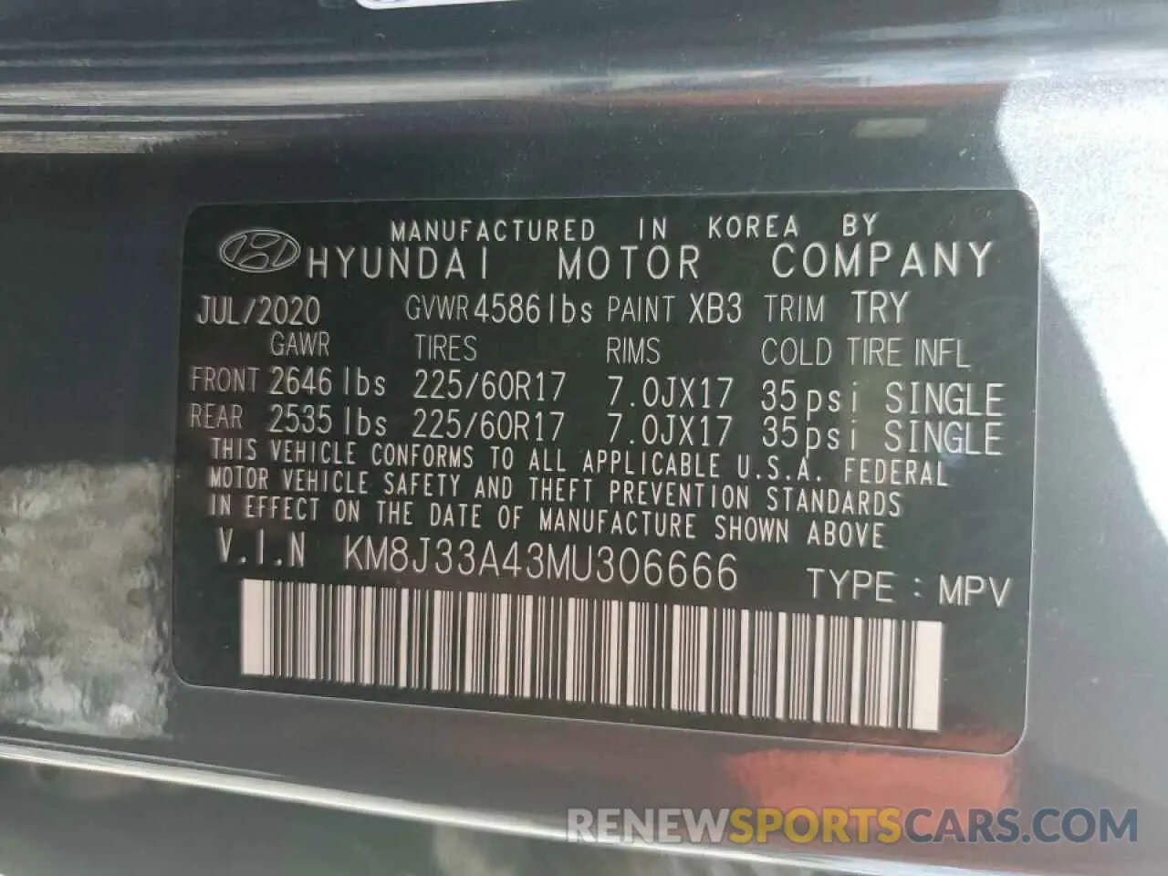 13 Photograph of a damaged car KM8J33A43MU306666 HYUNDAI TUCSON 2021