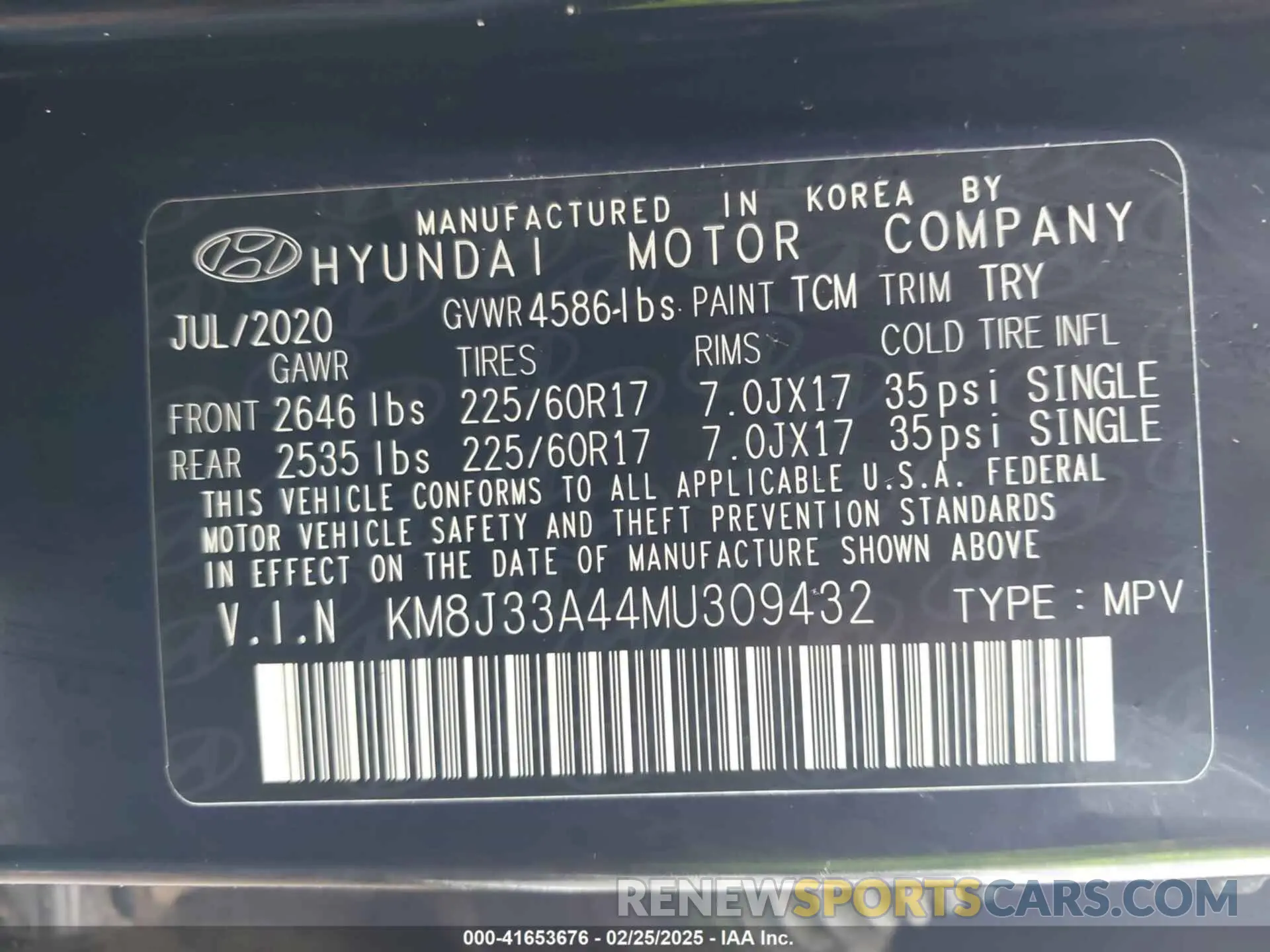 9 Photograph of a damaged car KM8J33A44MU309432 HYUNDAI TUCSON 2021
