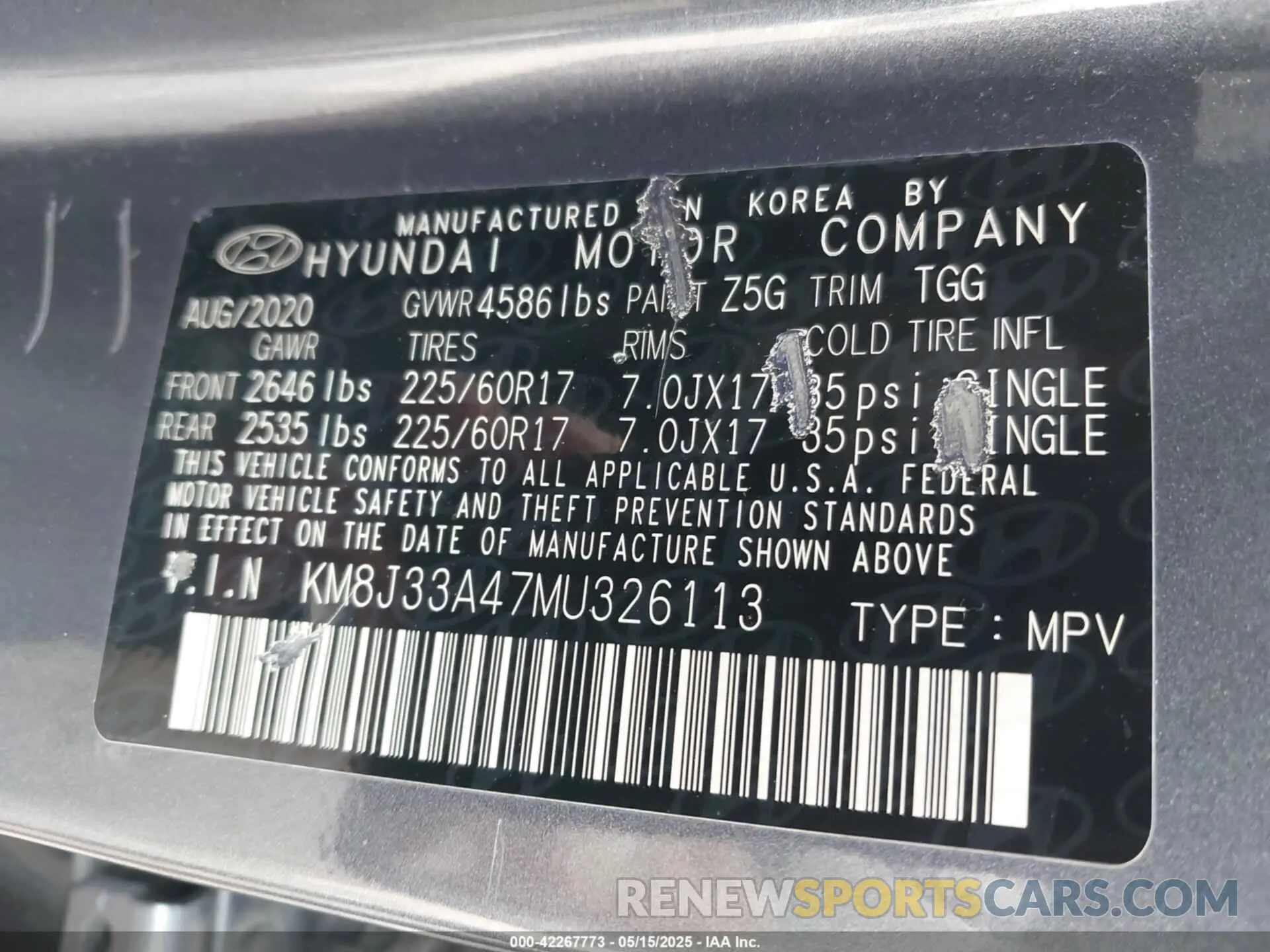 9 Photograph of a damaged car KM8J33A47MU326113 HYUNDAI TUCSON 2021