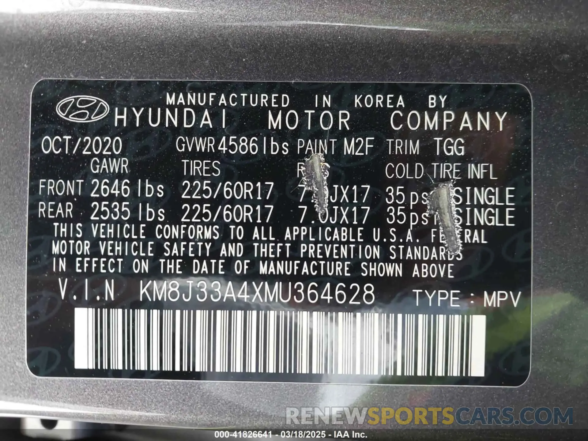 9 Photograph of a damaged car KM8J33A4XMU364628 HYUNDAI TUCSON 2021