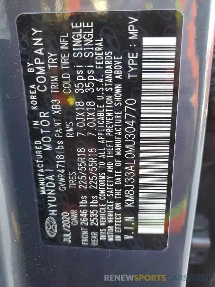 12 Photograph of a damaged car KM8J33AL0MU304770 HYUNDAI TUCSON 2021