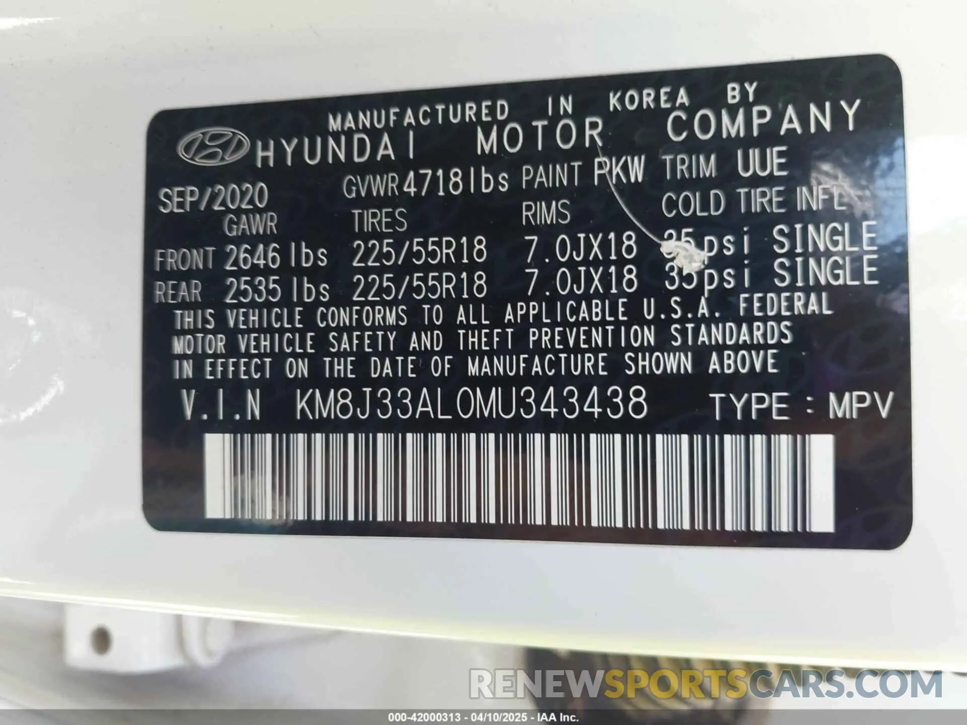 9 Photograph of a damaged car KM8J33AL0MU343438 HYUNDAI TUCSON 2021