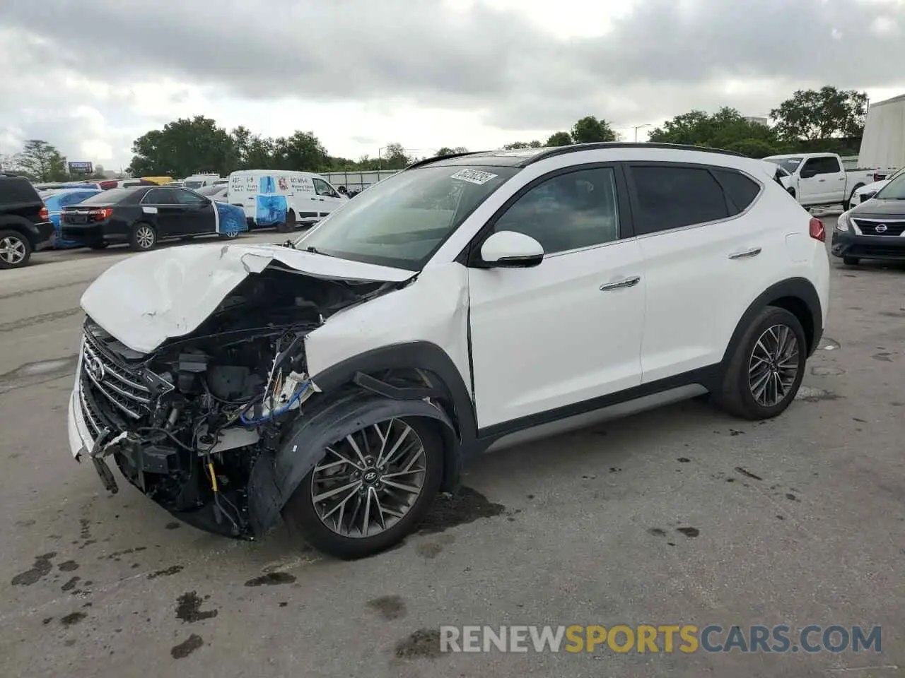 1 Photograph of a damaged car KM8J33AL0MU385026 HYUNDAI TUCSON 2021