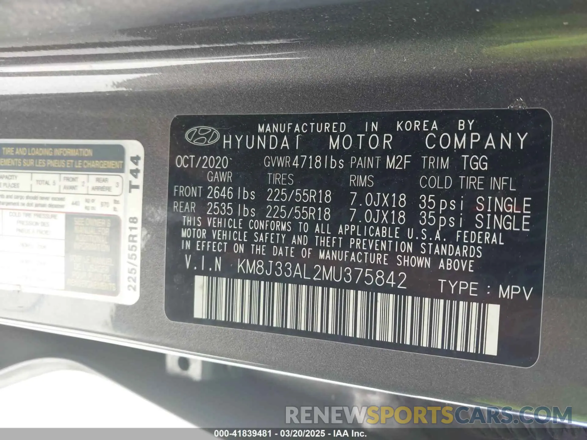 9 Photograph of a damaged car KM8J33AL2MU375842 HYUNDAI TUCSON 2021