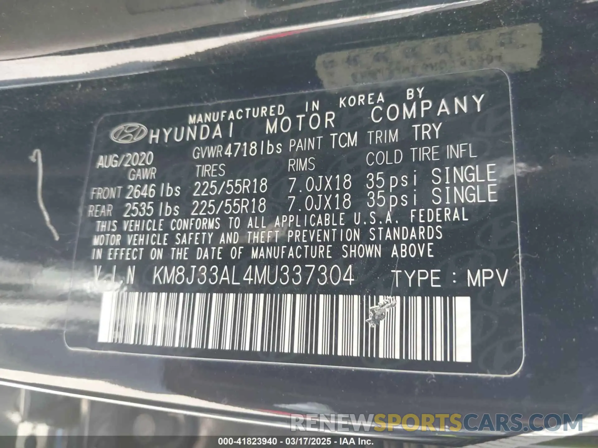 9 Photograph of a damaged car KM8J33AL4MU337304 HYUNDAI TUCSON 2021